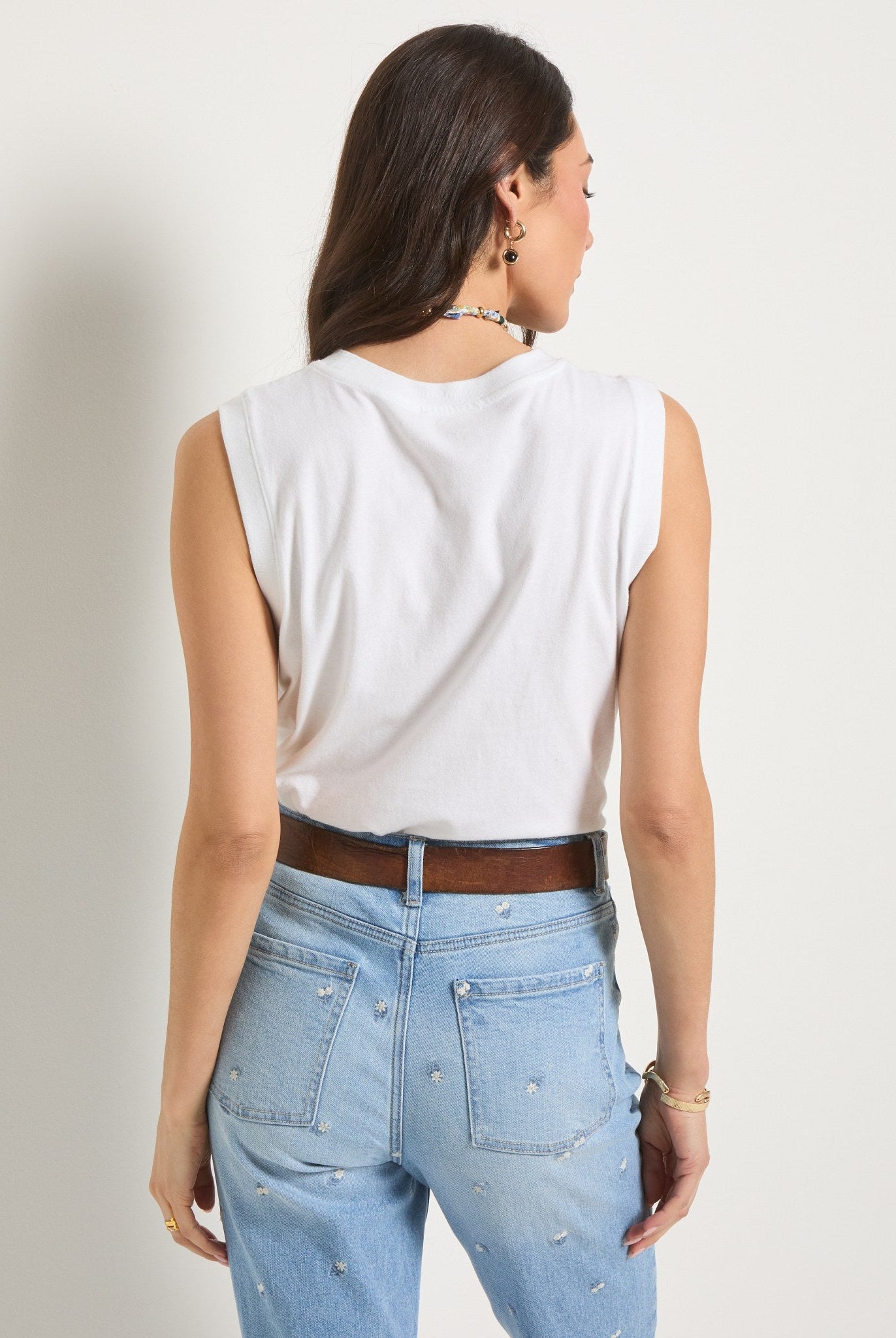 White $|& SEAS Sunrise Tank - SOF Back