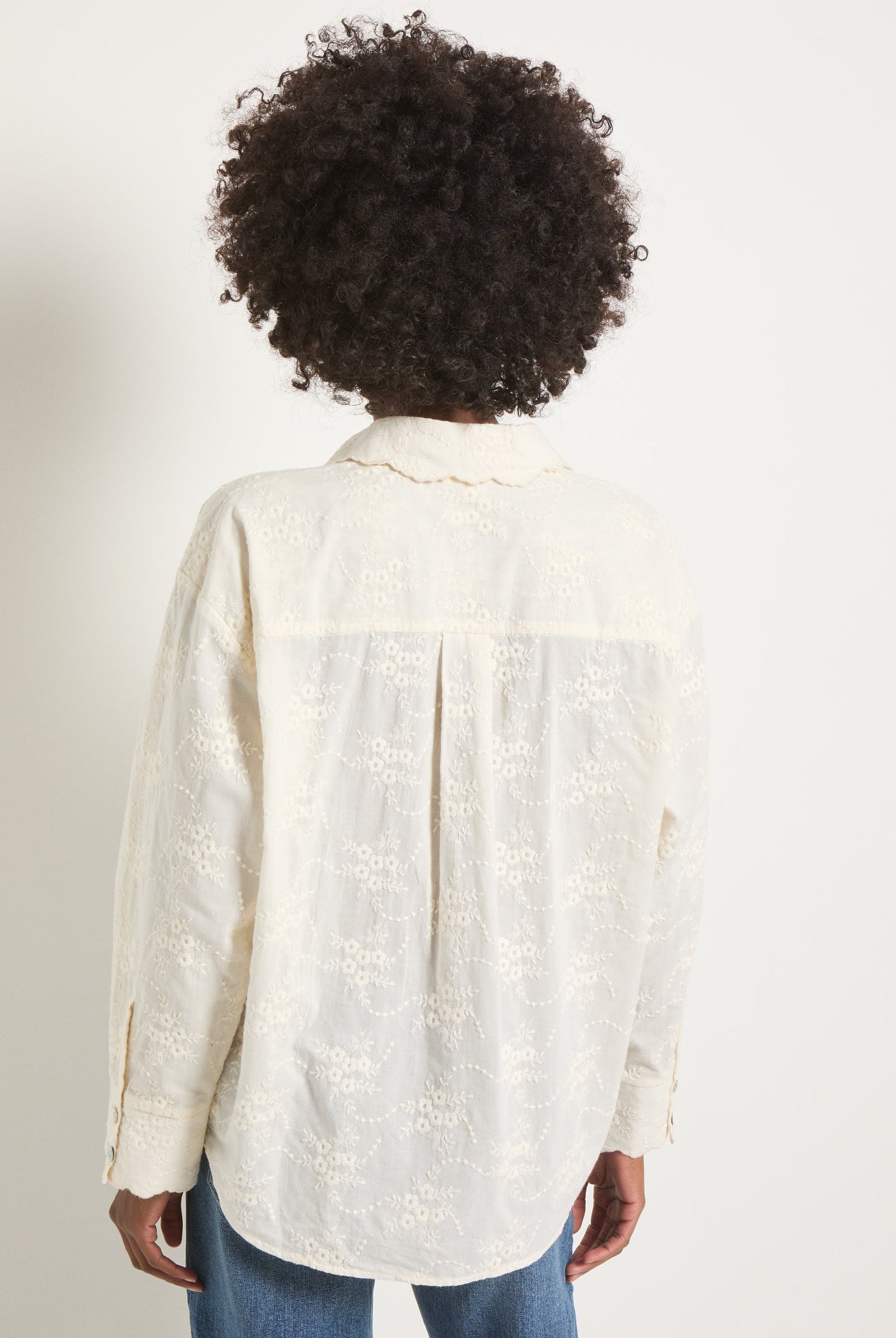 Cream $|& SEAS Radiance Eyelet Shirt - SOF Back