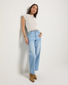 White $|& SEAS Sunkissed Knot Front Tank - UGC On Fig