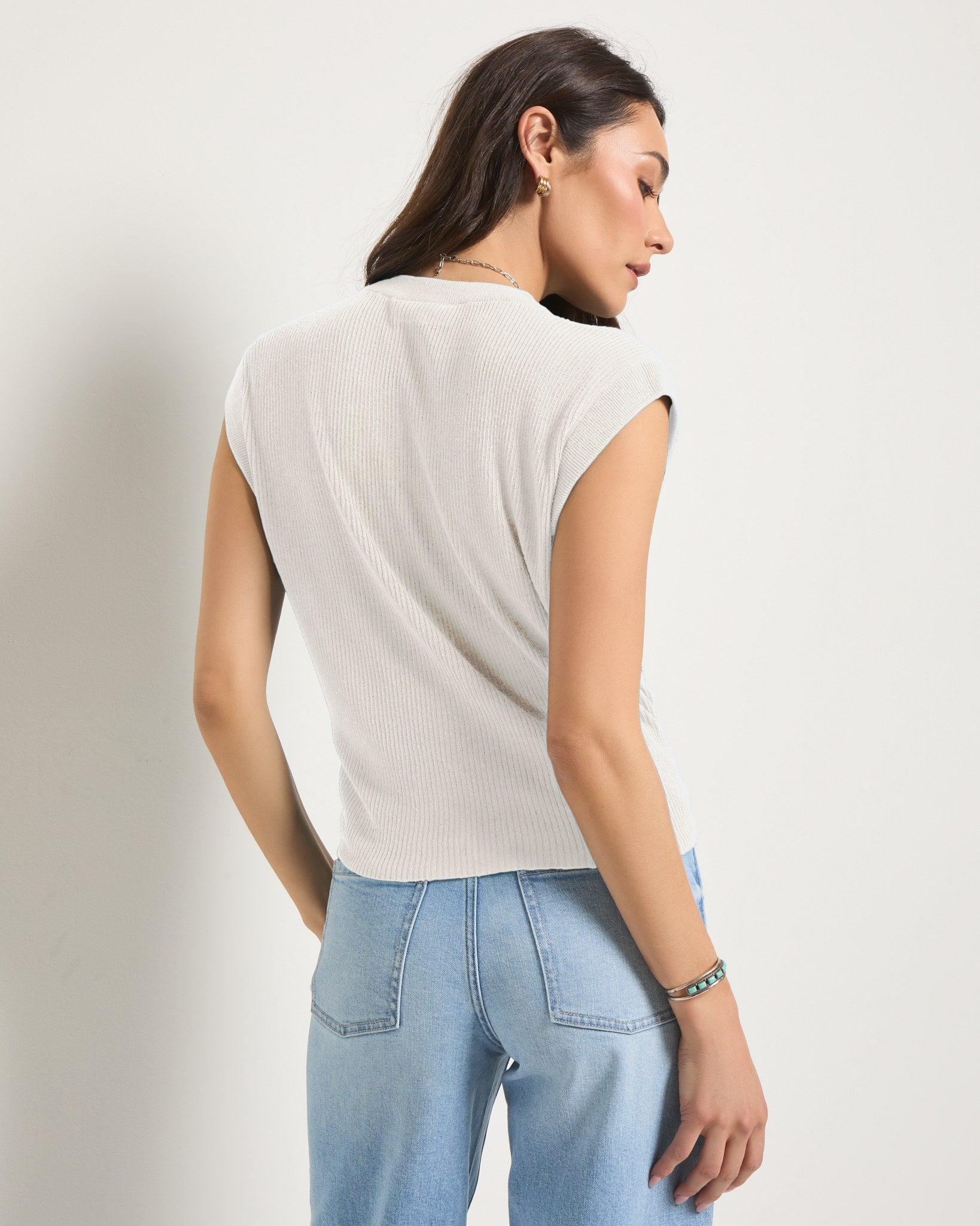White $|& SEAS Sunkissed Knot Front Tank - SOF Back