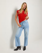 Pomegranate $|& SEAS Sunkissed Knot Front Tank - UGC On Fig
