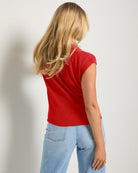 Pomegranate $|& SEAS Sunkissed Knot Front Tank - SOF Back
