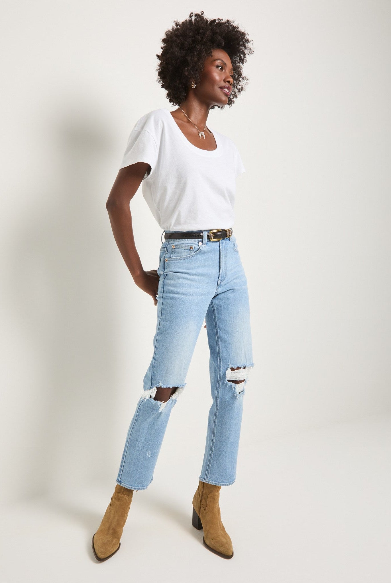 Lakeside $|& SEAS Bray Straight Distressed Jean - UGC On Fig