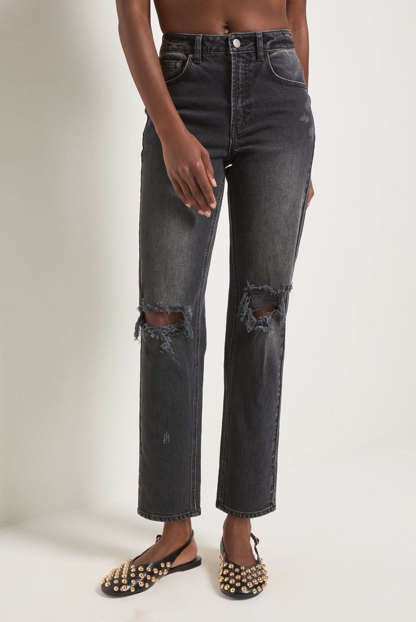 Midnight $|& SEAS Bray Straight Distressed Jean - SOF Front