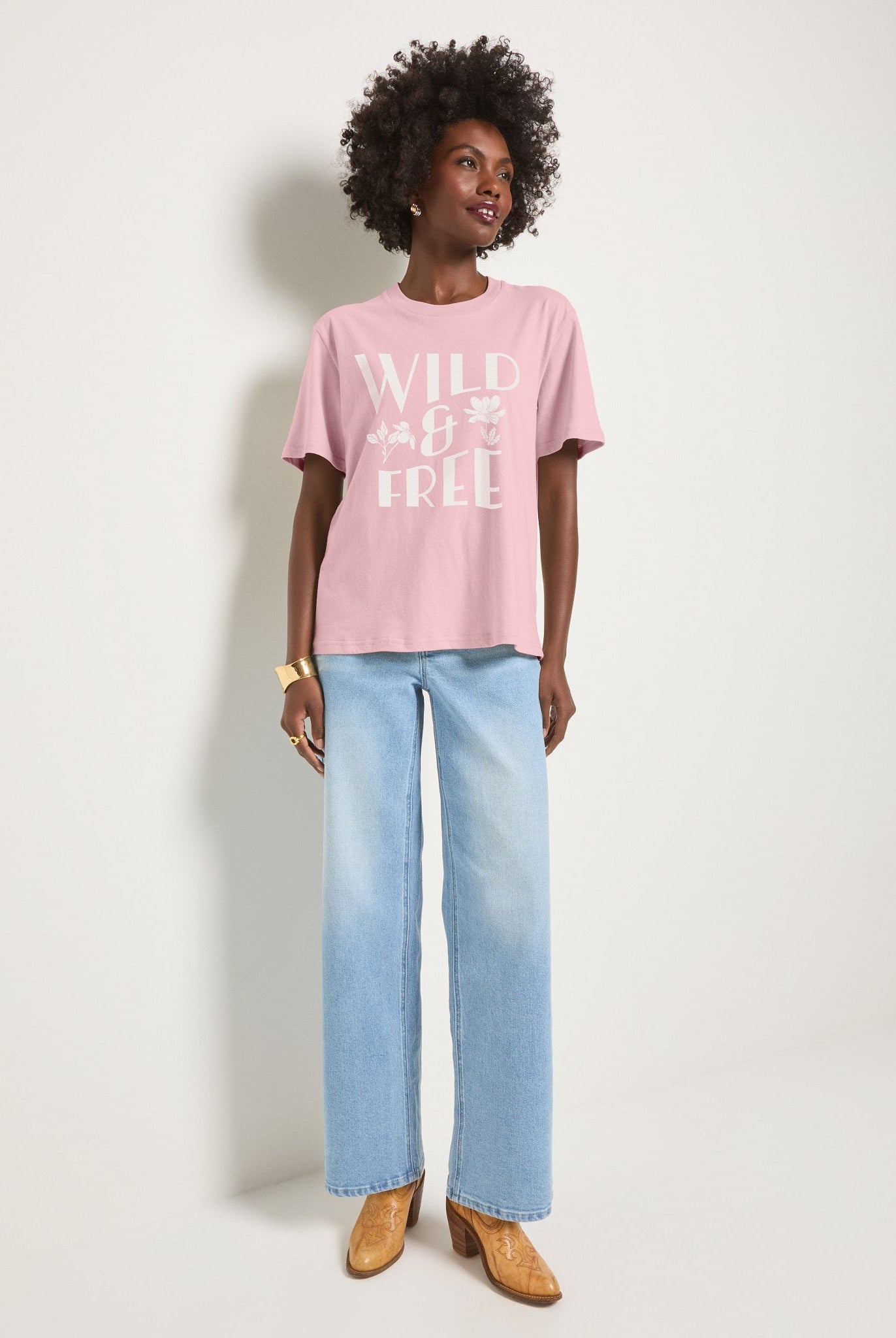 Tea Rose $|& SEAS Wild & Free Tides Graphic Tee - VOF Front