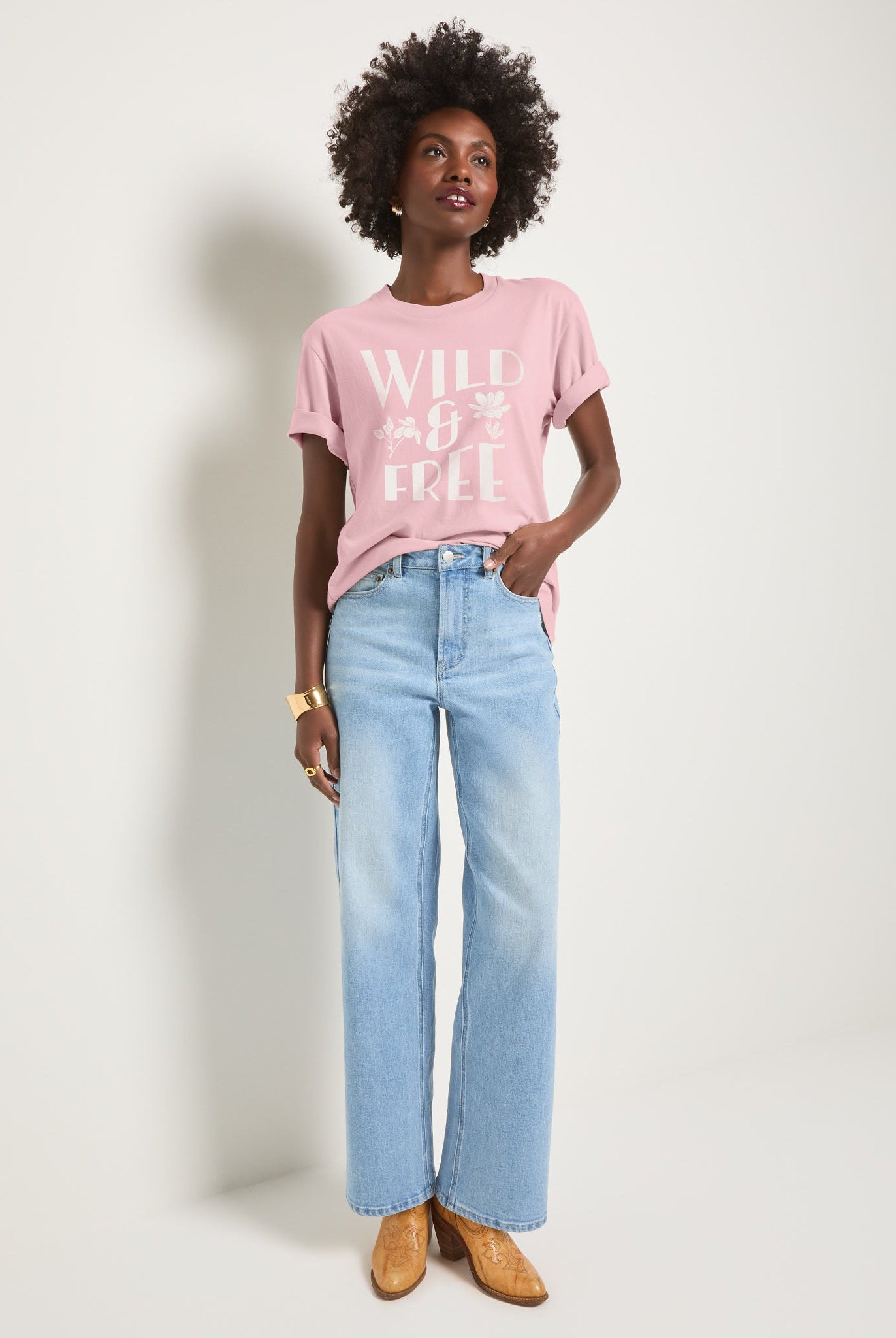 Tea Rose $|& SEAS Wild & Free Tides Graphic Tee - UGC On Fig