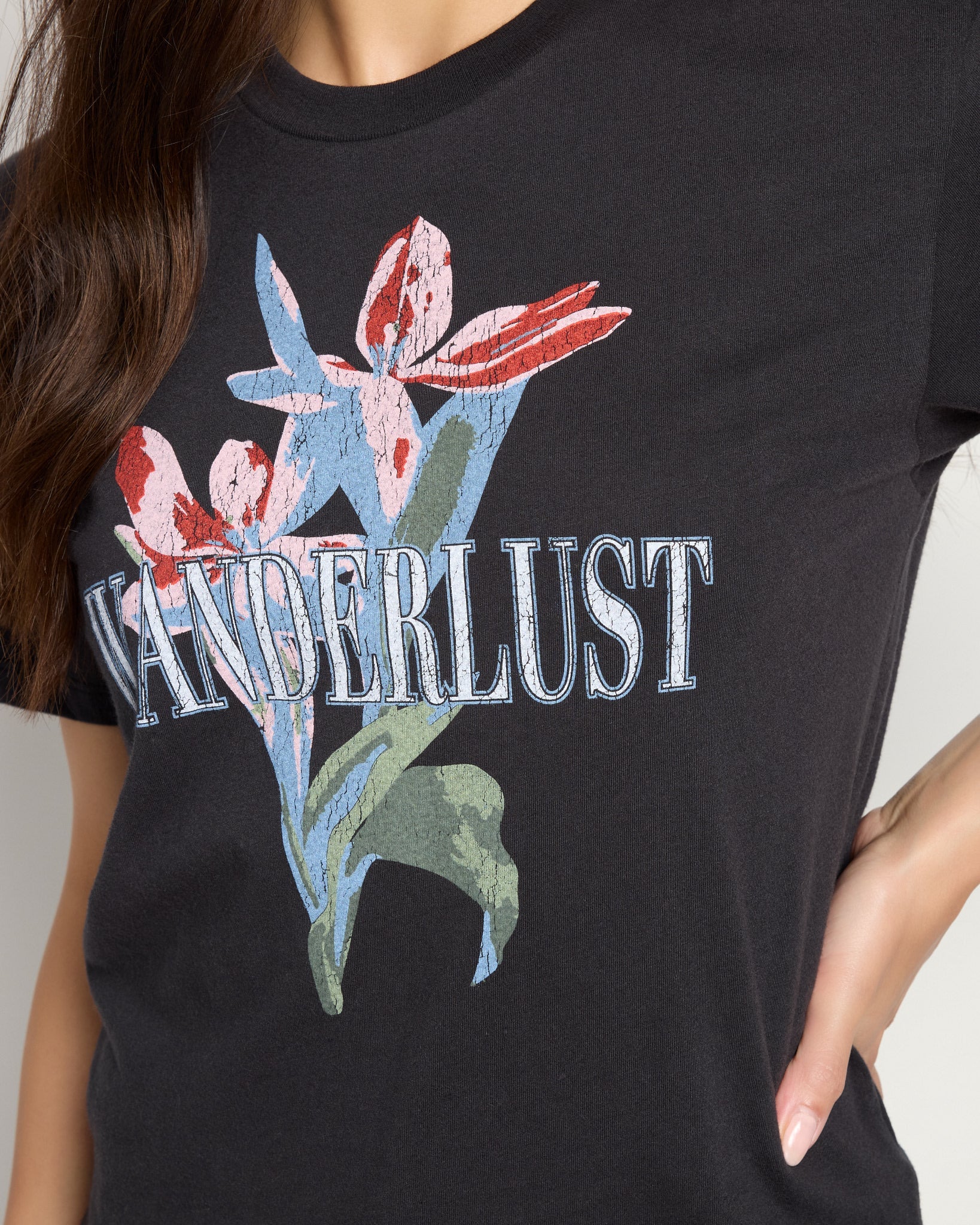 Faded Black $|& SEAS Wanderlust Tides Graphic Tee - SOF Full Front