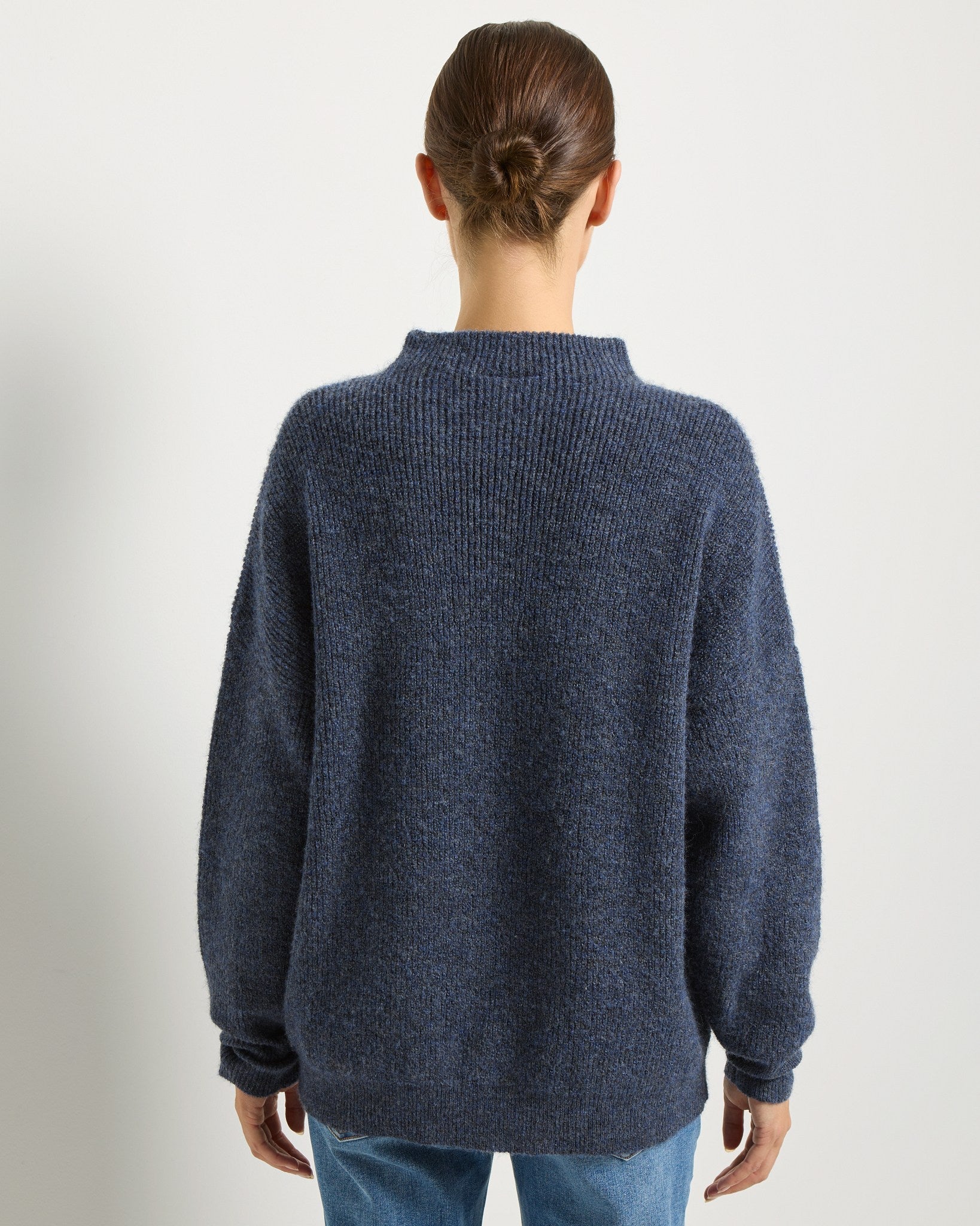 Indigo Haze $|& SEAS Desert Rose Funnel Neck Sweater - SOF Back