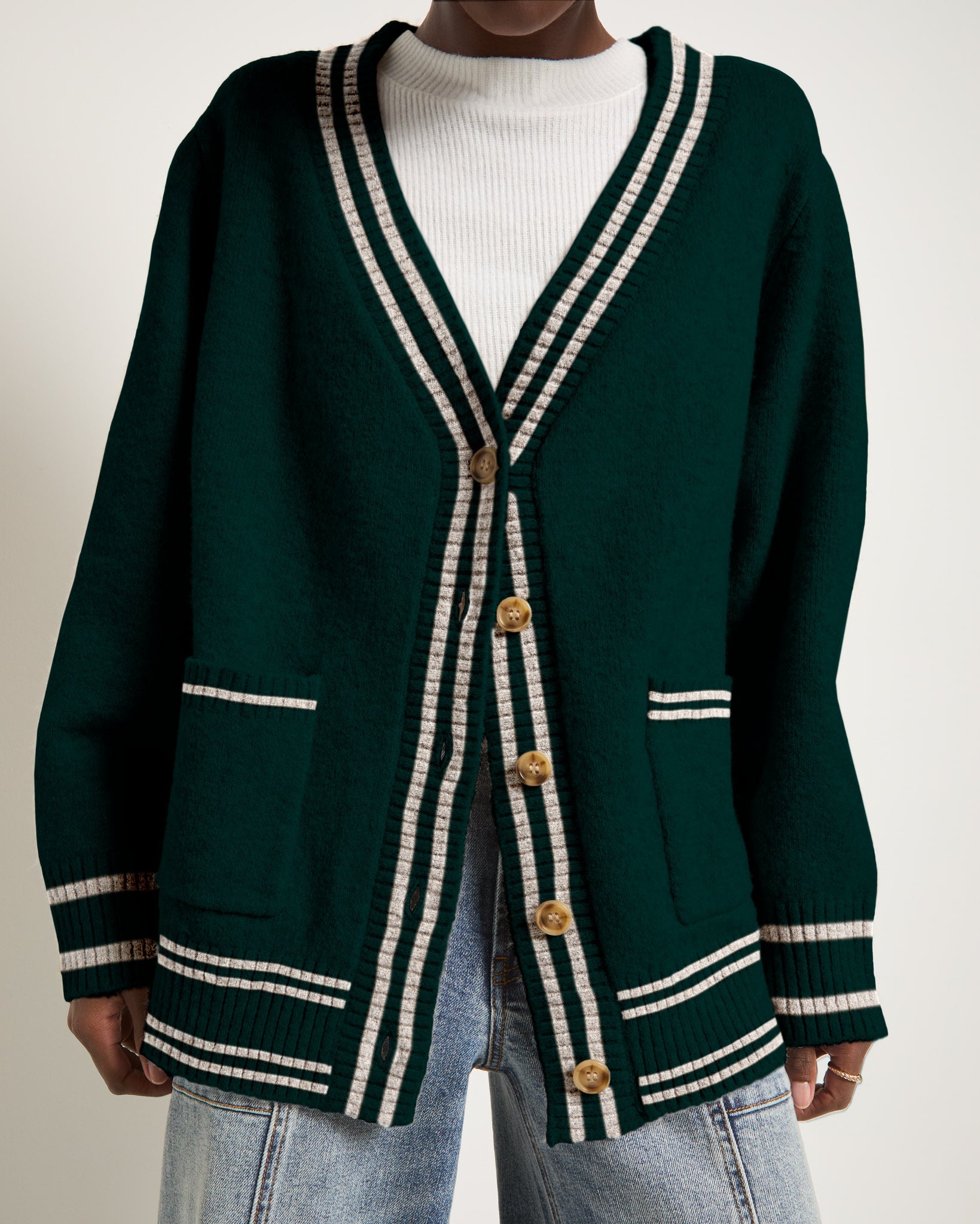 Heather Pinecrest $|& SEAS Island Cardigan - SOF Full Front