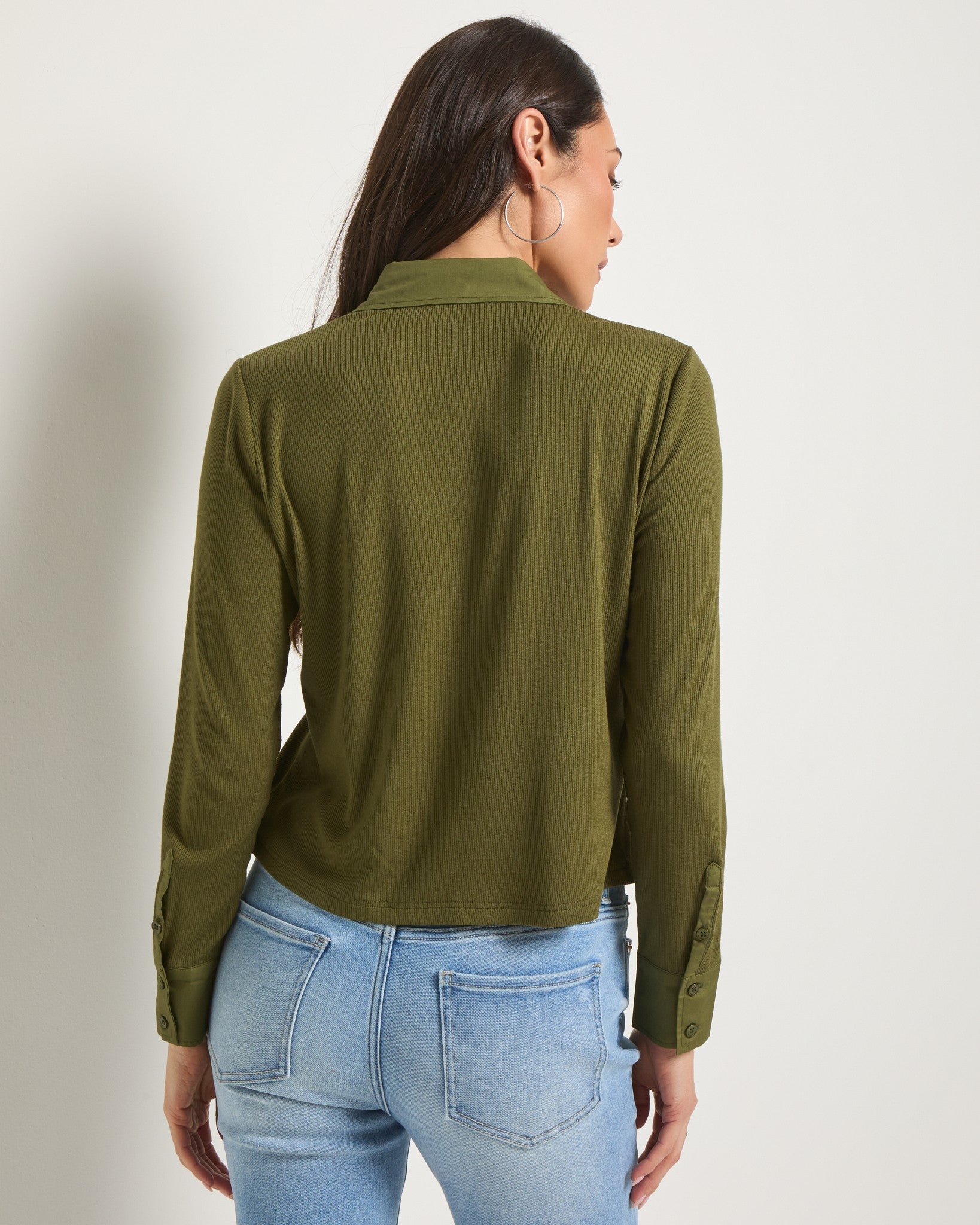 Olive Branch $|& SEAS Meadow Mixed Media Top - SOF Back