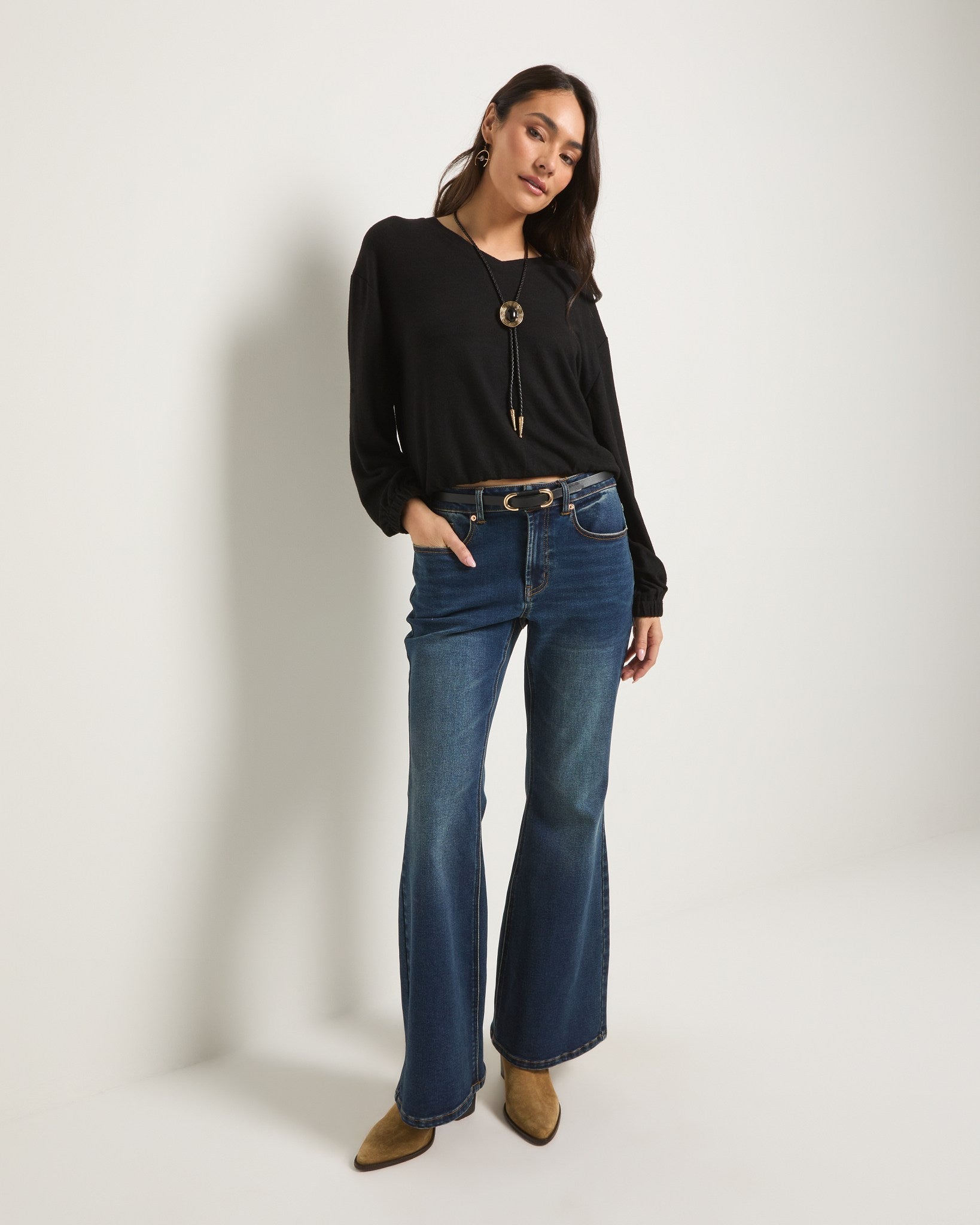 Black $|& SEAS Waverly V-Neck Top - UGC On Fig