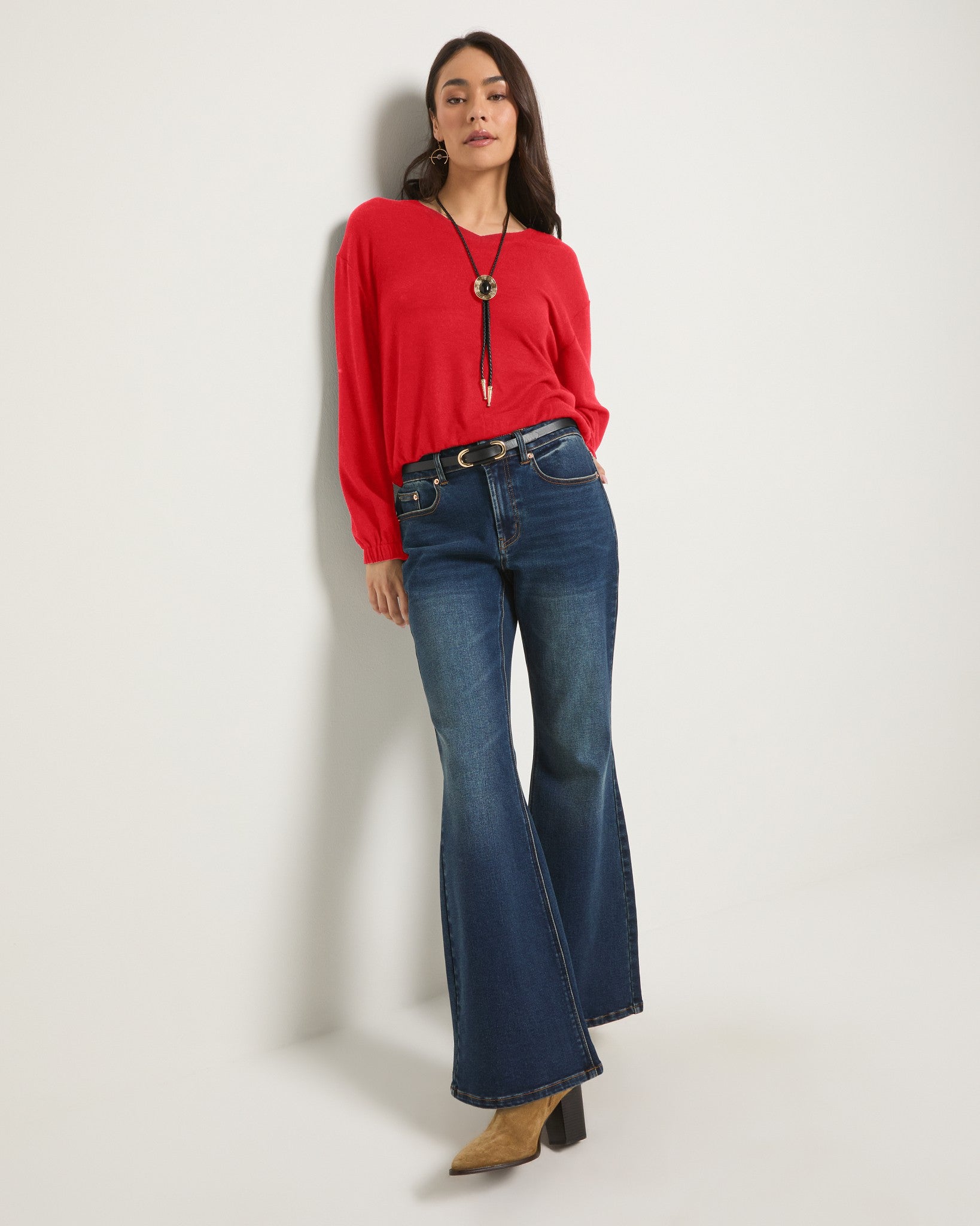 Pomegranate $|& SEAS Waverly V-Neck Top - UGC On Fig