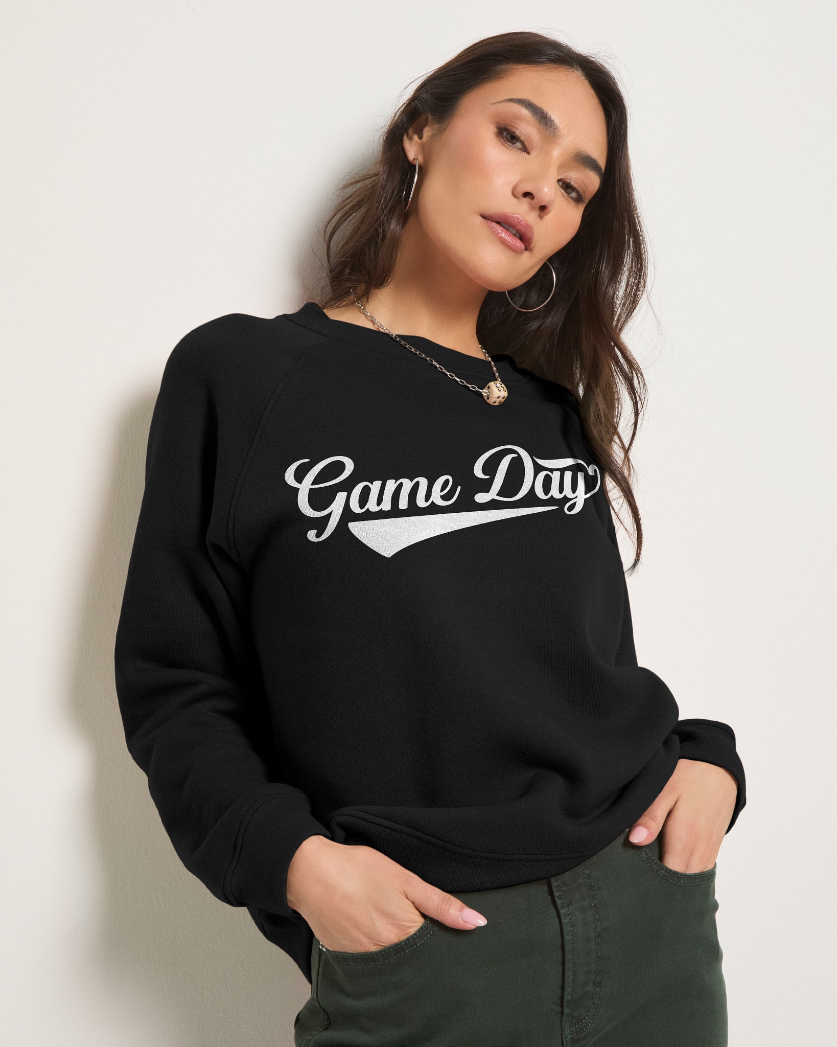 Black $|& SEAS Cliffside Game Day Raglan Sweatshirt - SOF Front