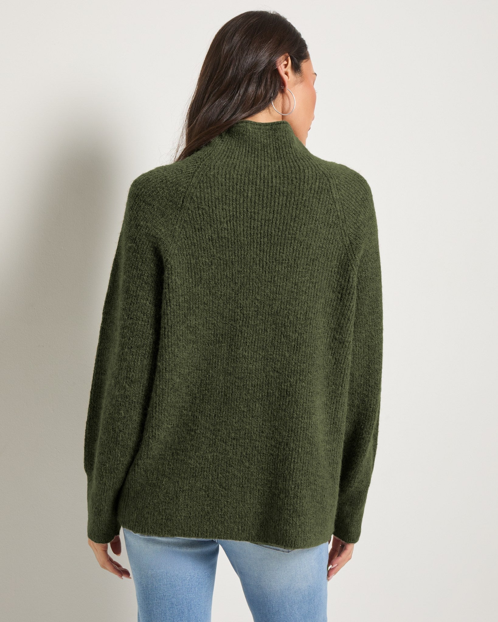 Olive Marled $|& SEAS Driftwood Sweater - SOF Back