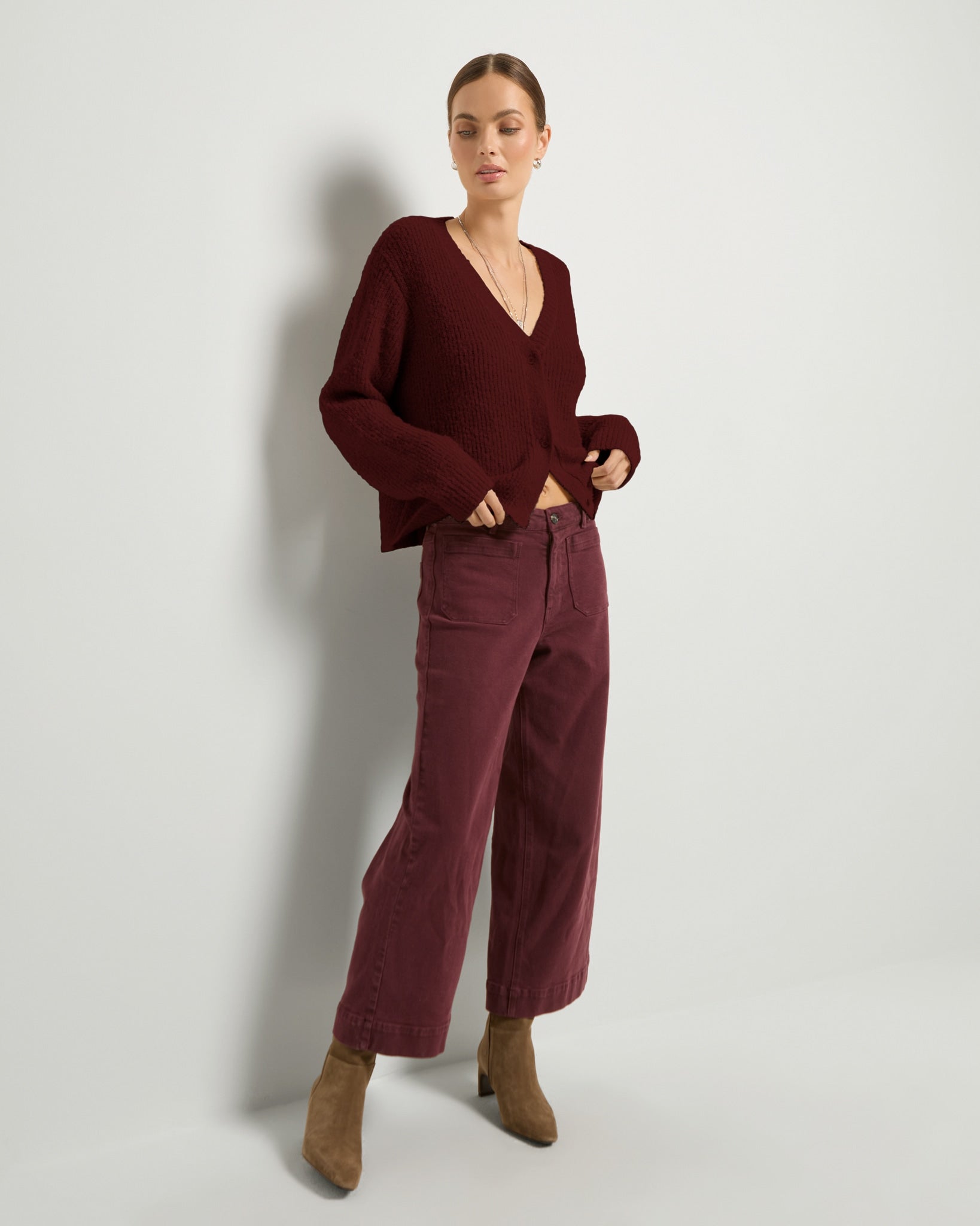 Black Cherry $|& SEAS Easy to Love Cardigan - UGC On Fig