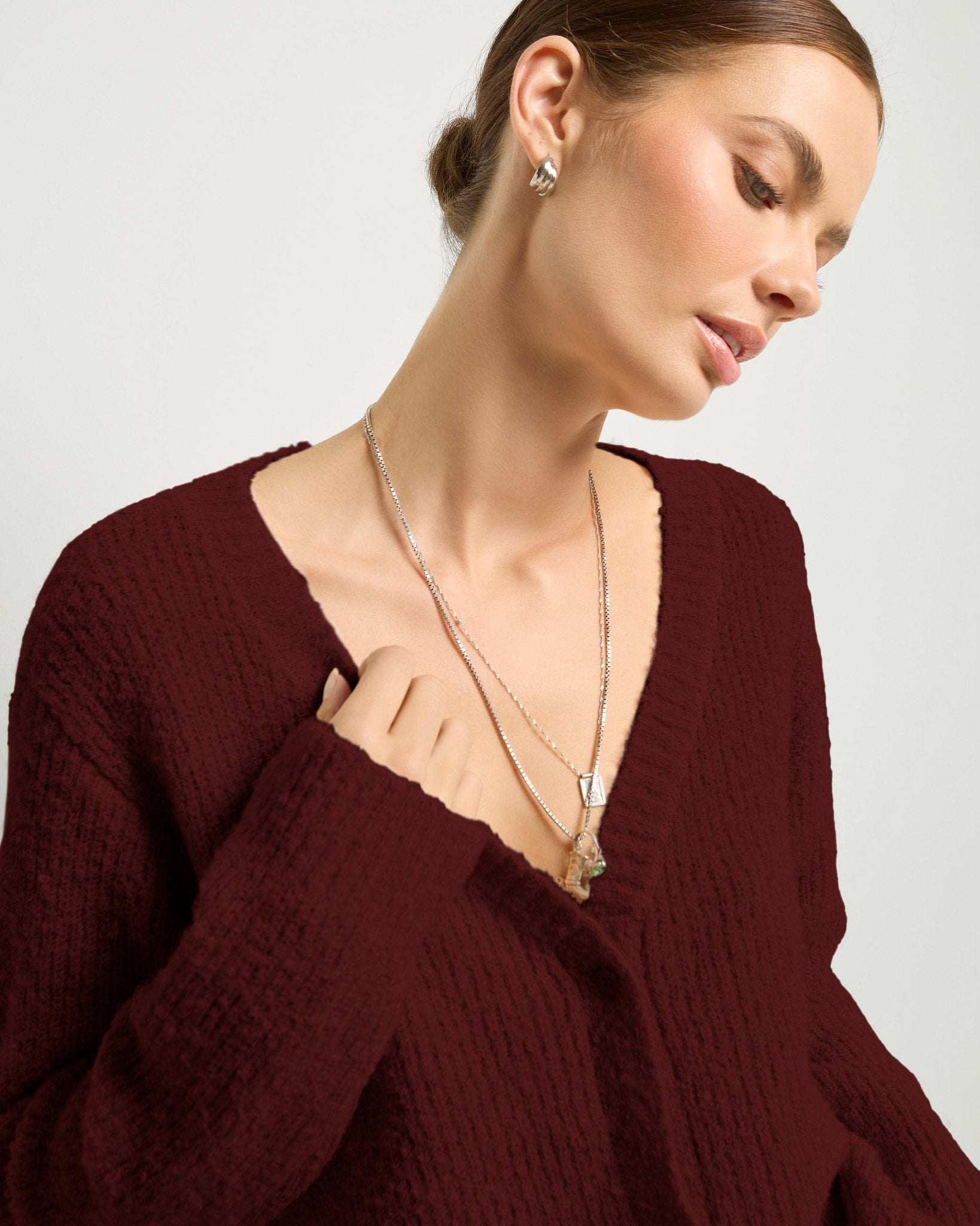 Black Cherry $|& SEAS Easy to Love Cardigan - SOF Full Front