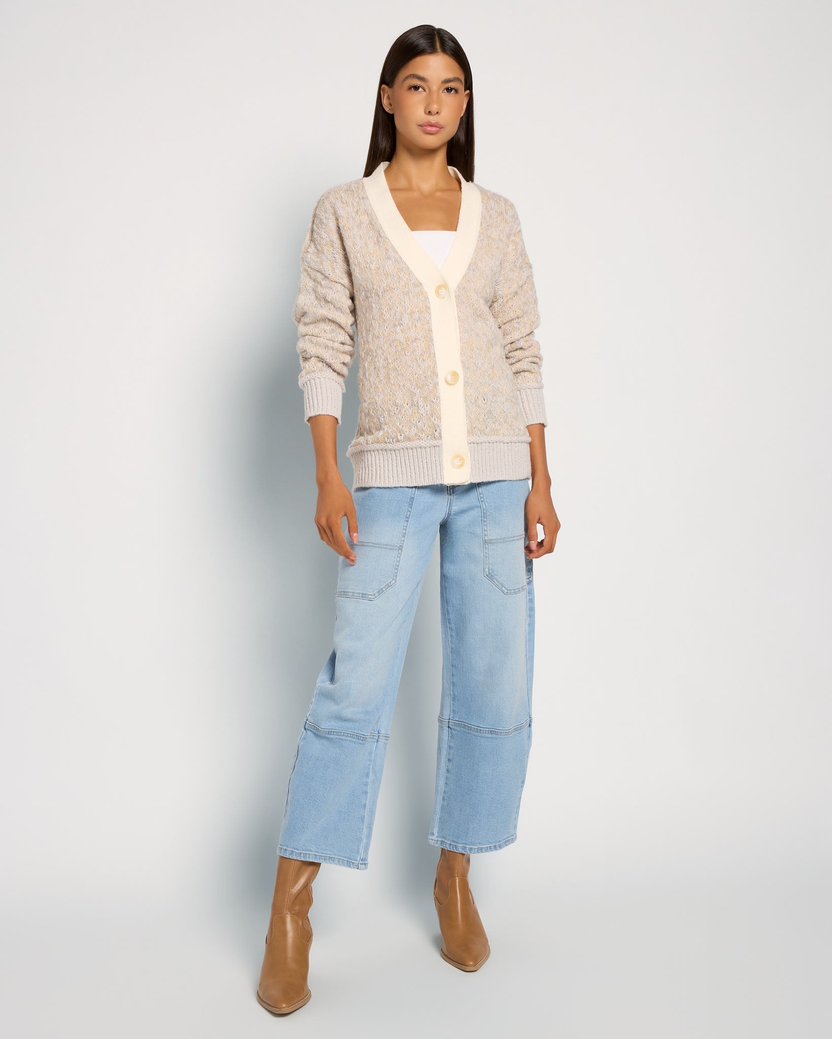 Cream $|& SEAS Gemini V-Neck Cardigan - UGC On Fig