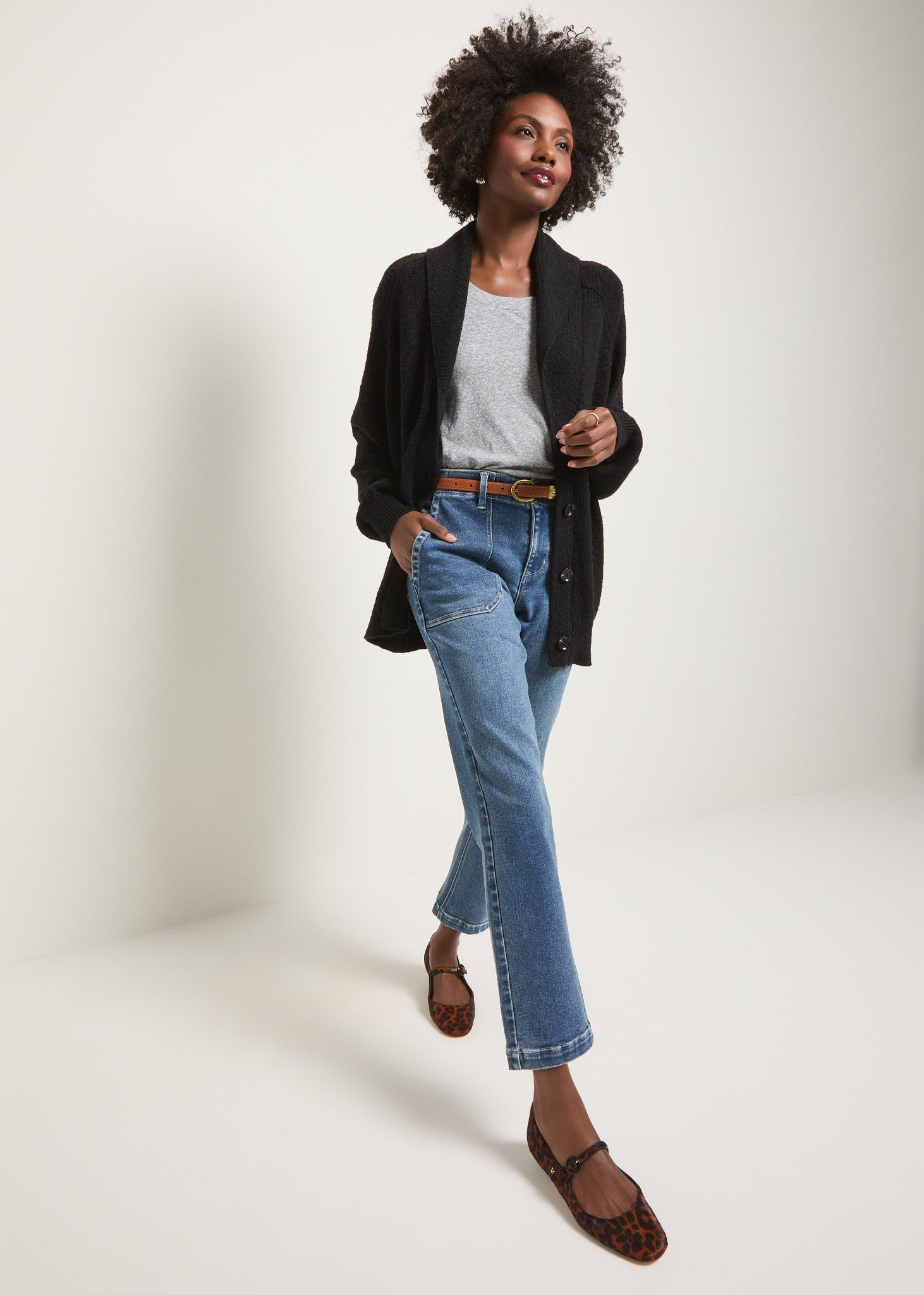 Black $|& SEAS Aura Shawl Collar Cardigan - UGC On Fig