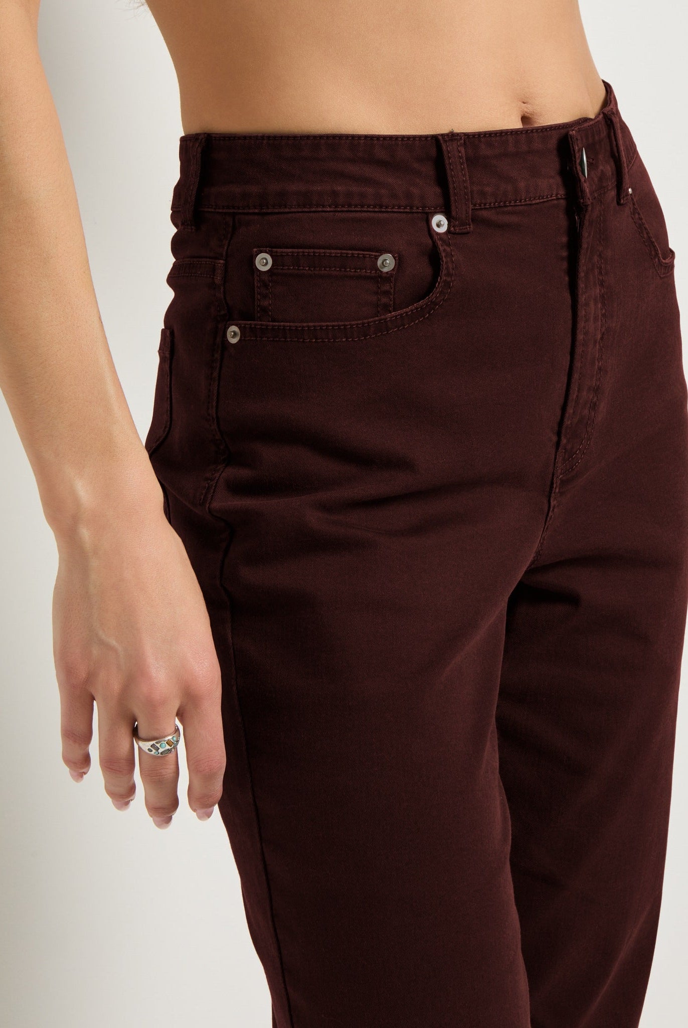 Mahogany $|& SEAS Bray Straight Leg Twill Pant - SOF Full Front