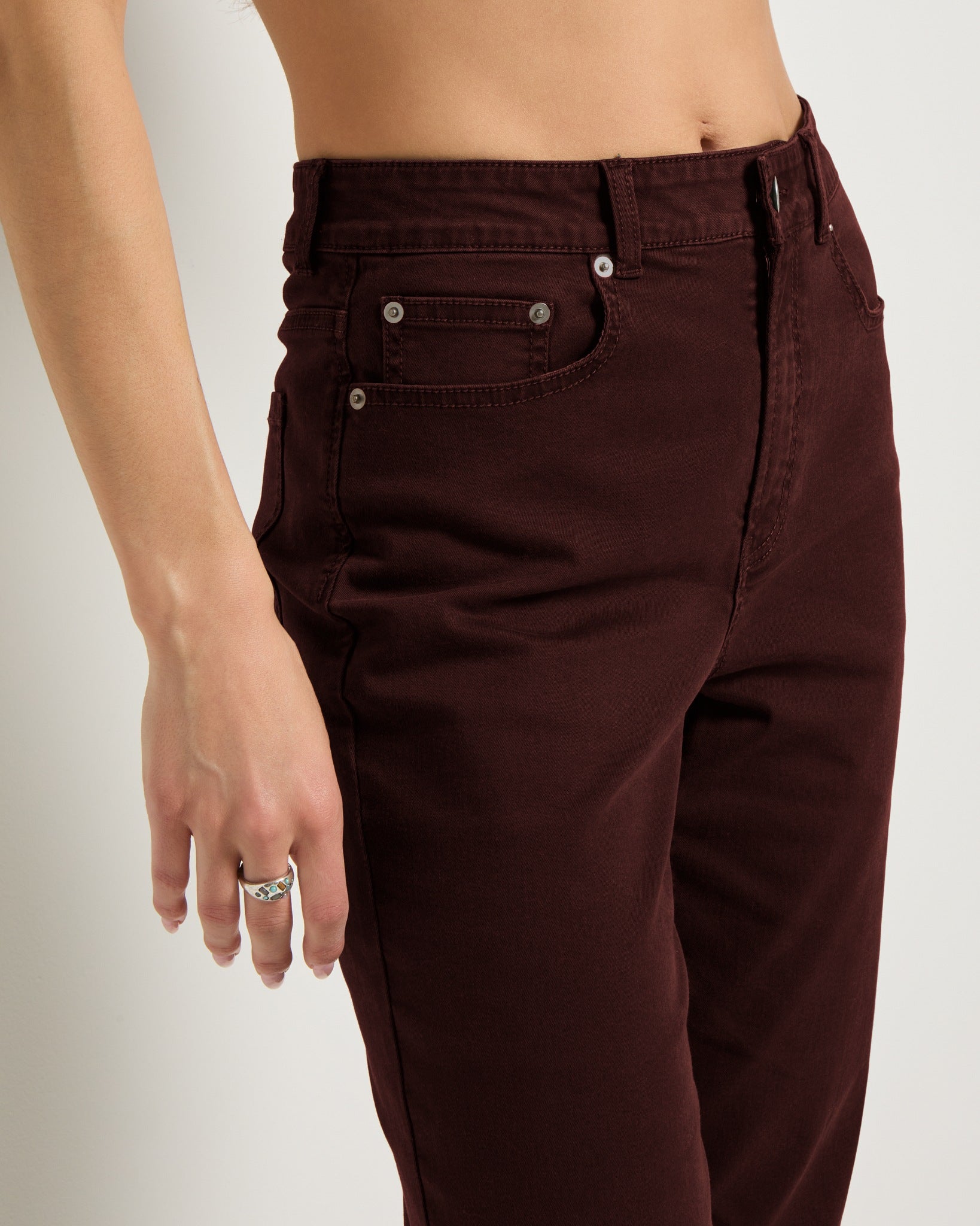 Mahogany $|& SEAS Bray Straight Leg Twill Pant - SOF Full Front