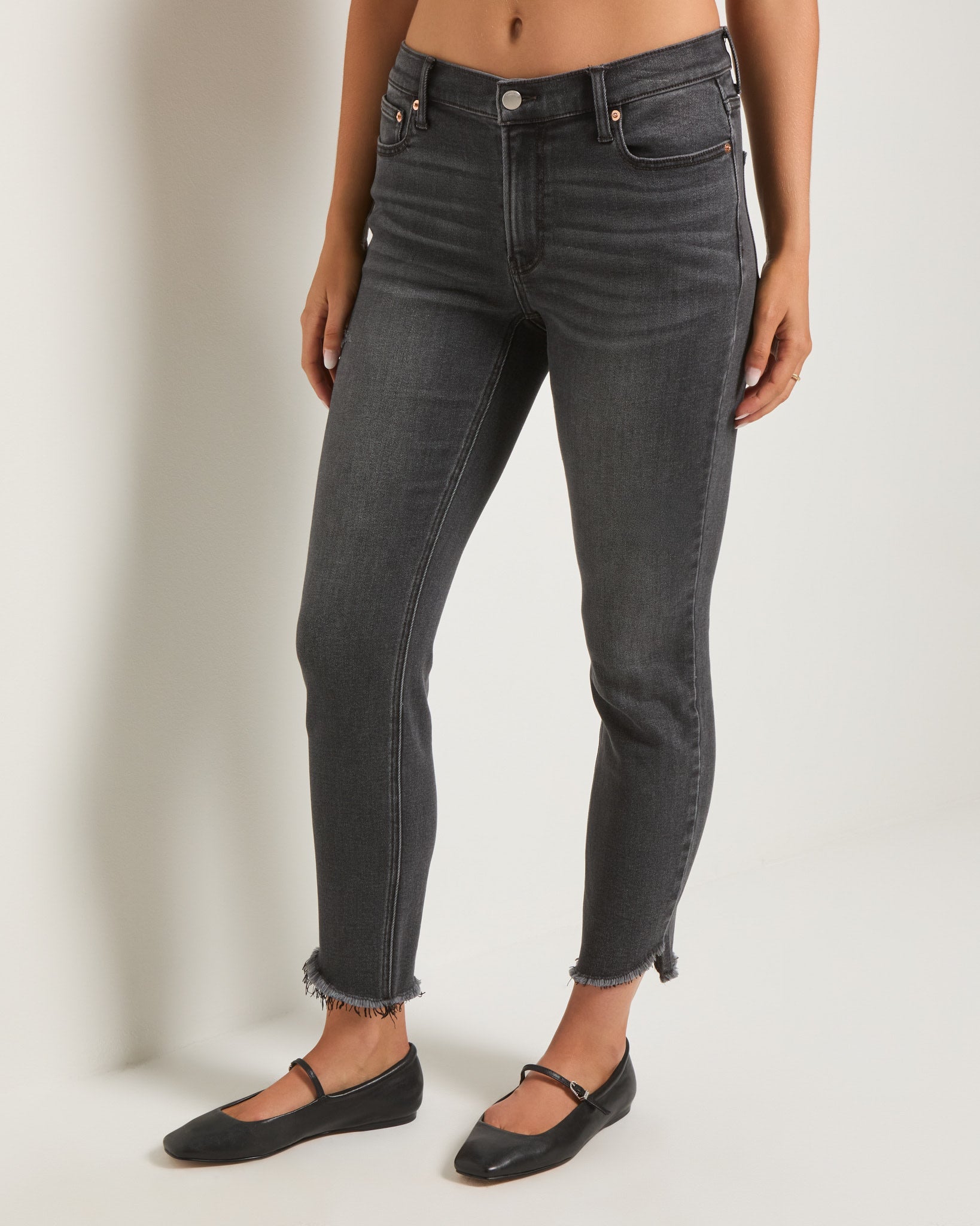 Grey Mist $|& SEAS Mariposa Frayed Step Hem Skinny Jean - SOF Front