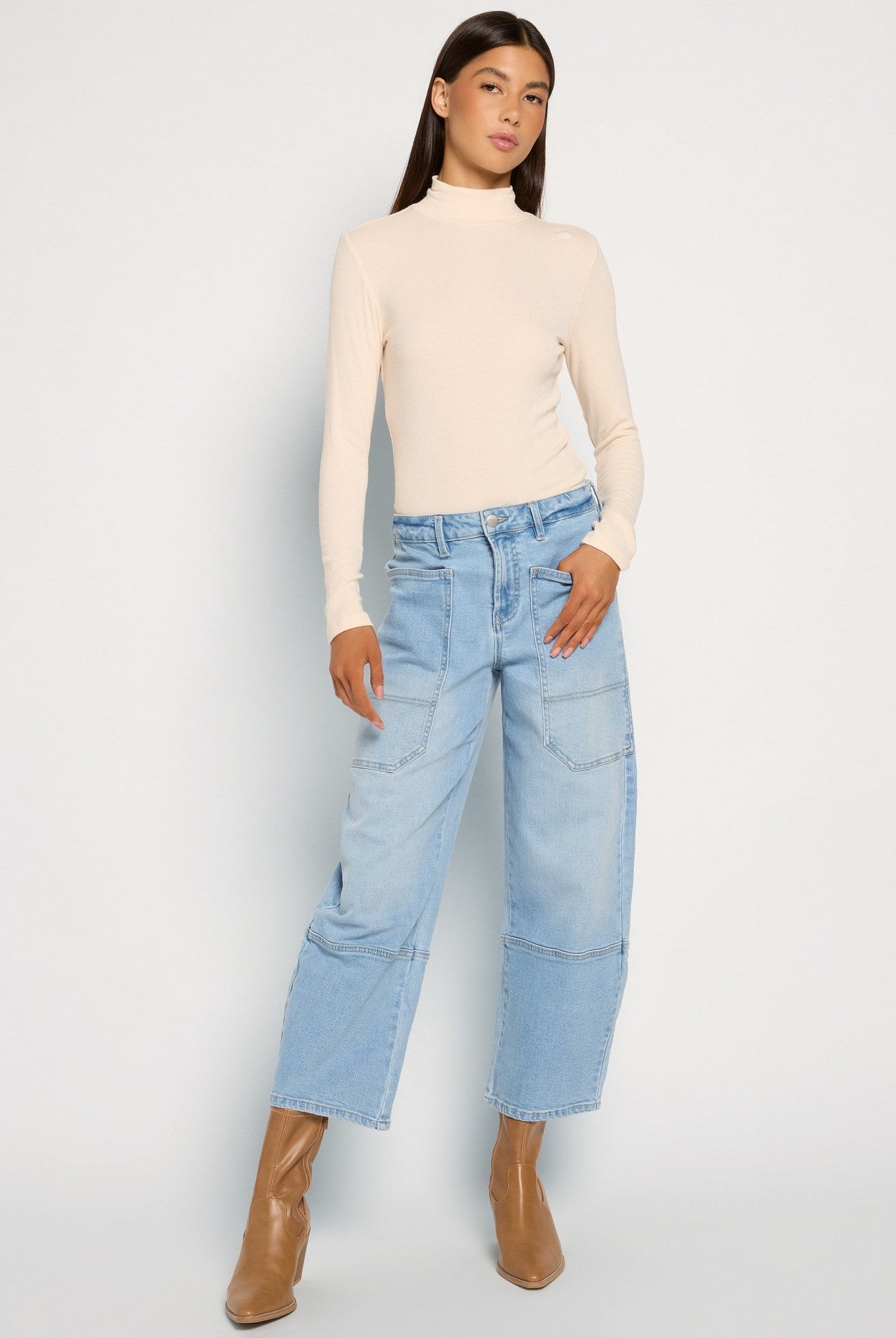 Lakeside $|& SEAS Ridge Barrel Leg Utility Jean - UGC On Fig