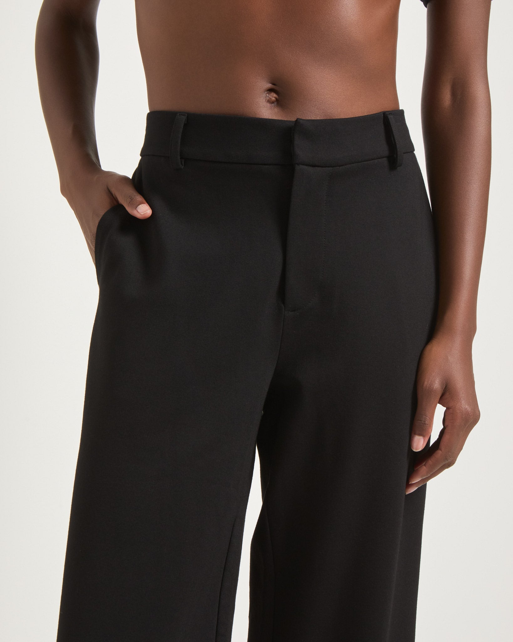 Black $|& SEAS Eventide Ponte Trouser - SOF Full Front
