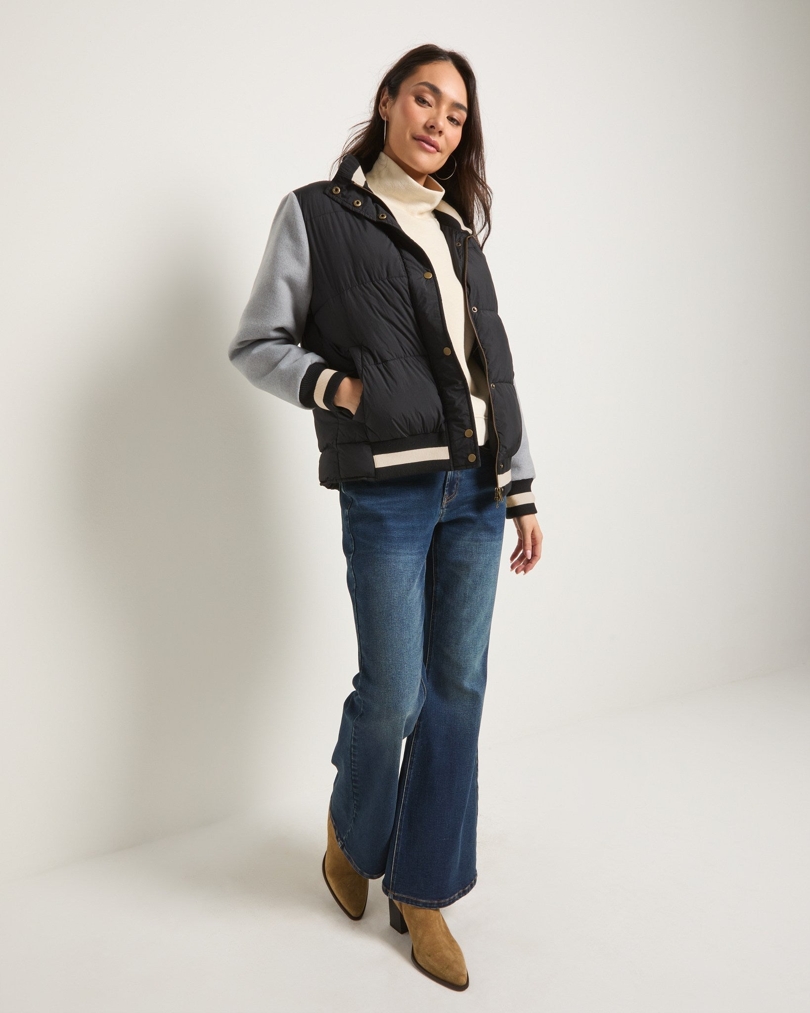 Black $|& SEAS Woodland Puffer Jacket - UGC On Fig