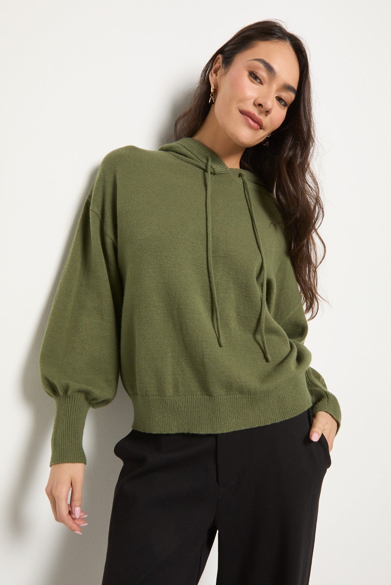 Olive Branch $|& SEAS Grove Hooded Sweater - SOF Front