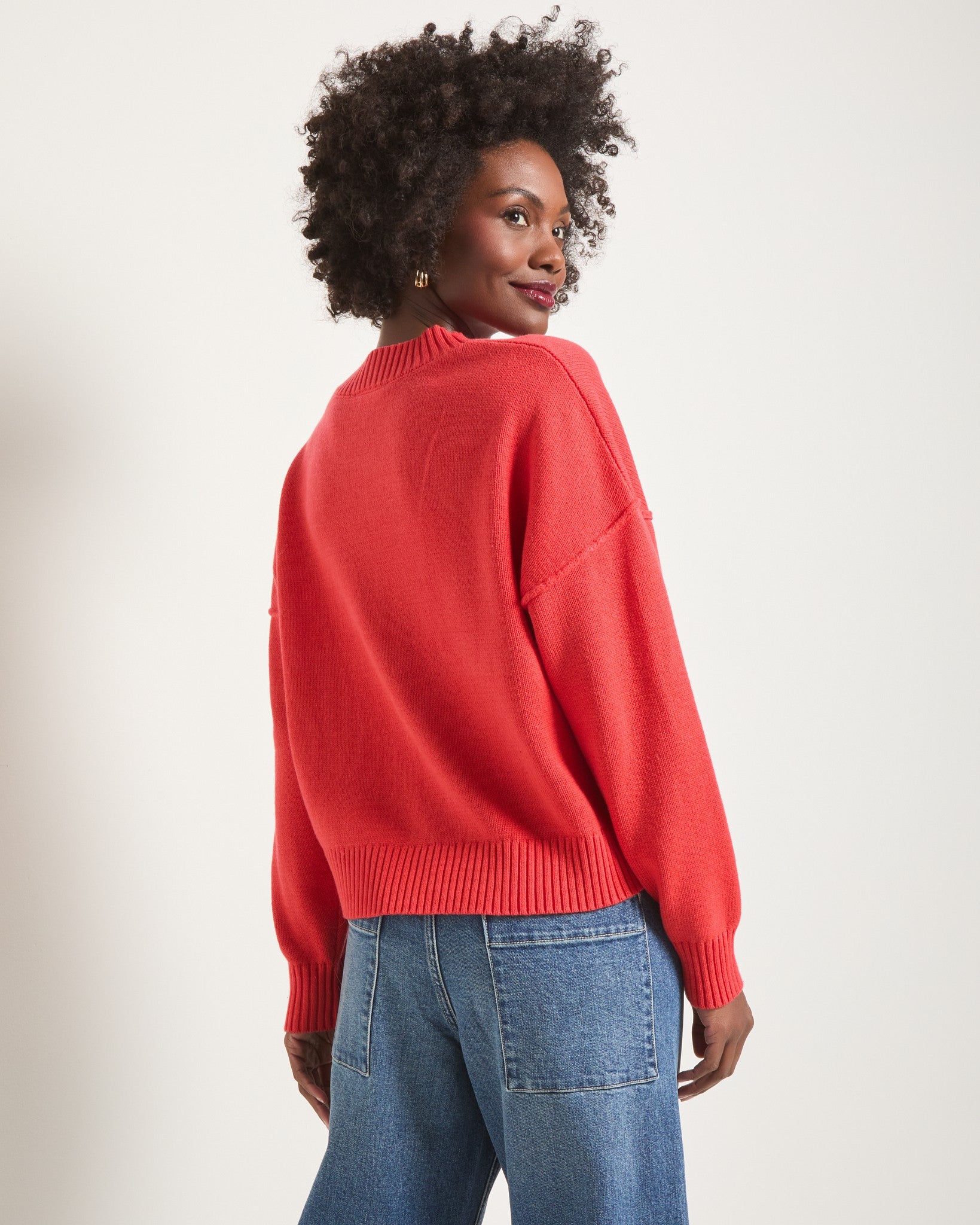 Pomegranate $|& SEAS Melody Reverse Seam Sweater - SOF Back