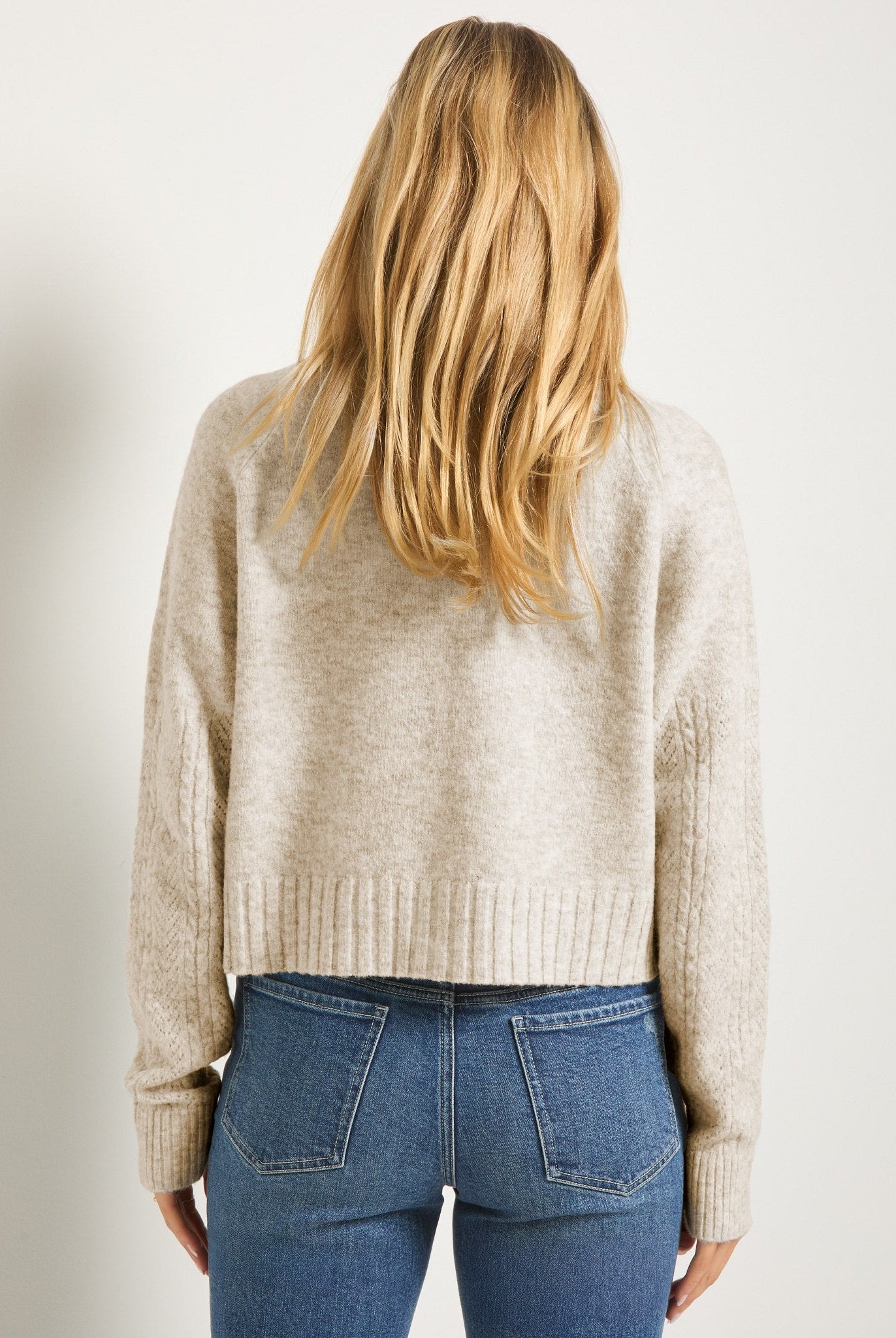 Cream $|& SEAS Whisper Pointelle Cardigan - SOF Back