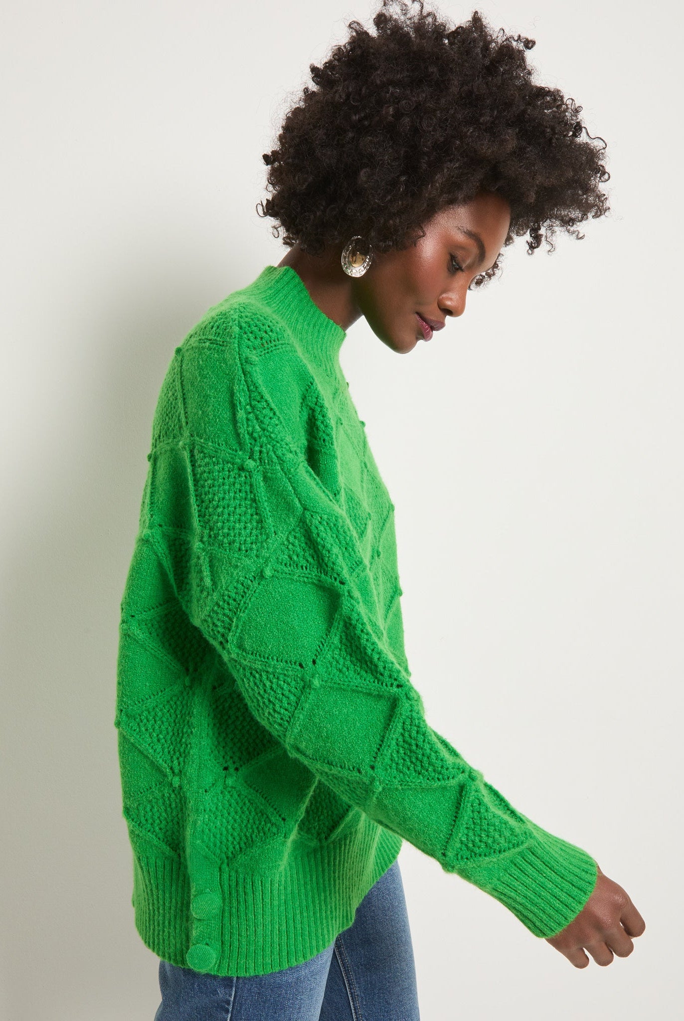 Jade $|& SEAS Countryside Mockneck Sweater - VOF Side