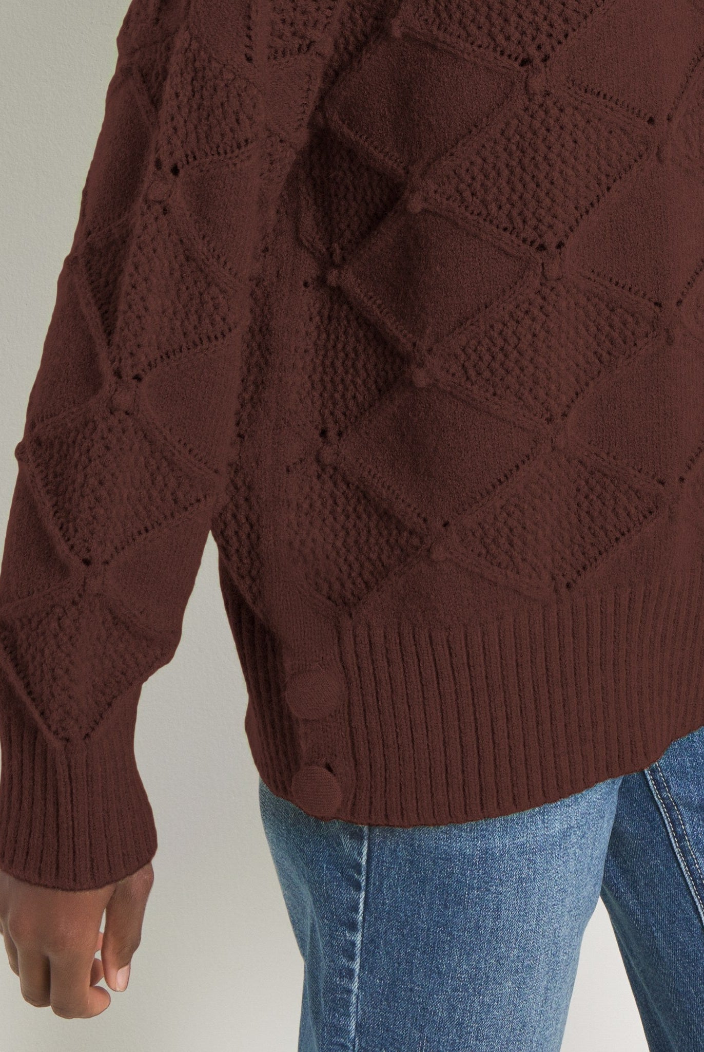 Espresso $|& SEAS Countryside Mockneck Sweater - SOF Full Front