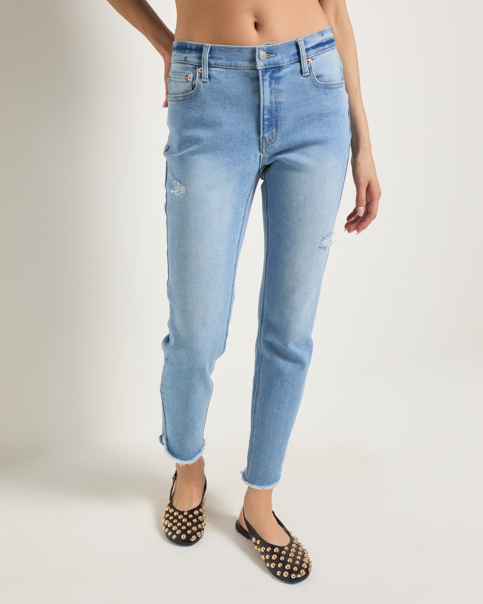 Lakeside $|& SEAS Mariposa Frayed Step Hem Skinny Jean - SOF Front
