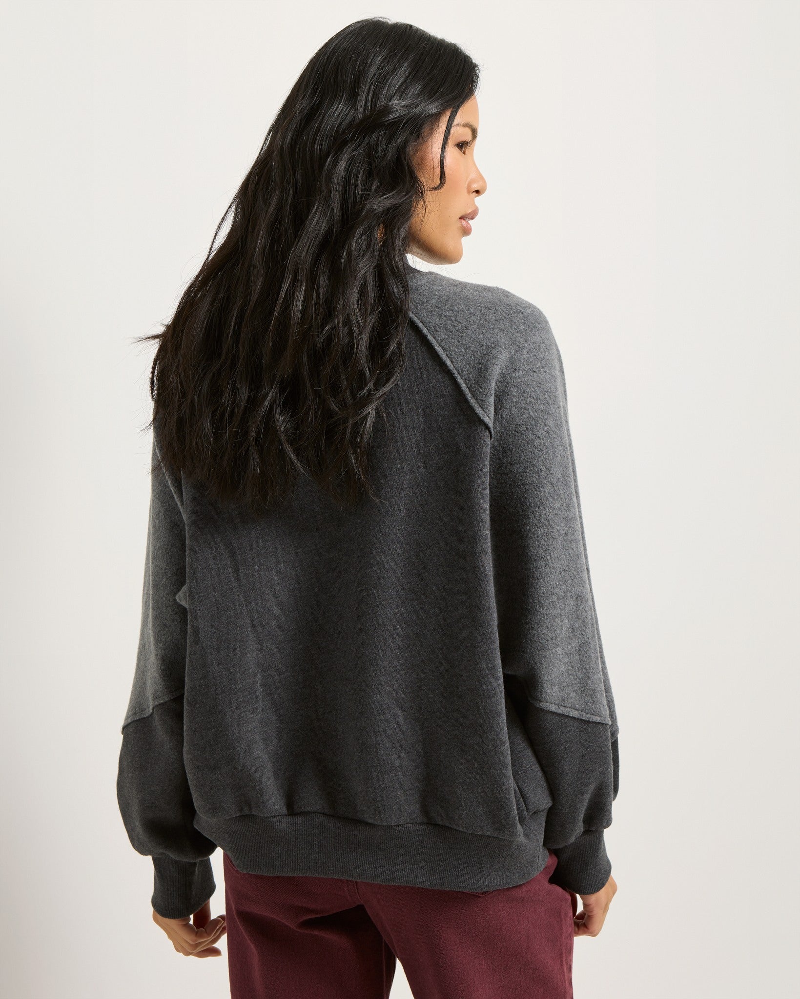 Heather Obsidian $|& SEAS Coast Mock Neck Sweatshirt - SOF Back