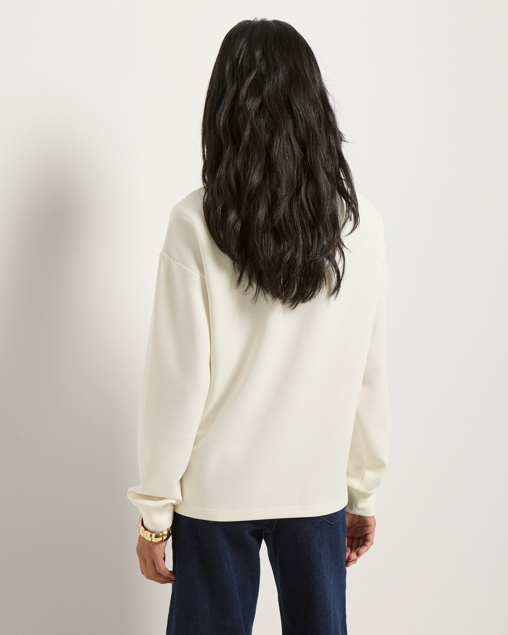 Heather Cream $|& SEAS Seashores Quarter Zip Sweatshirt - SOF Back