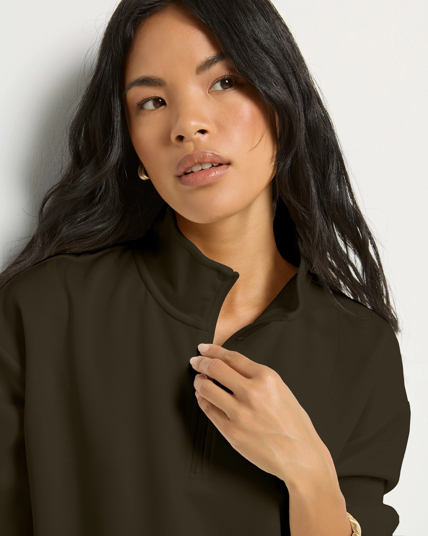 Dark Kelp $|& SEAS Seashores Quarter Zip Sweatshirt - SOF Full Front