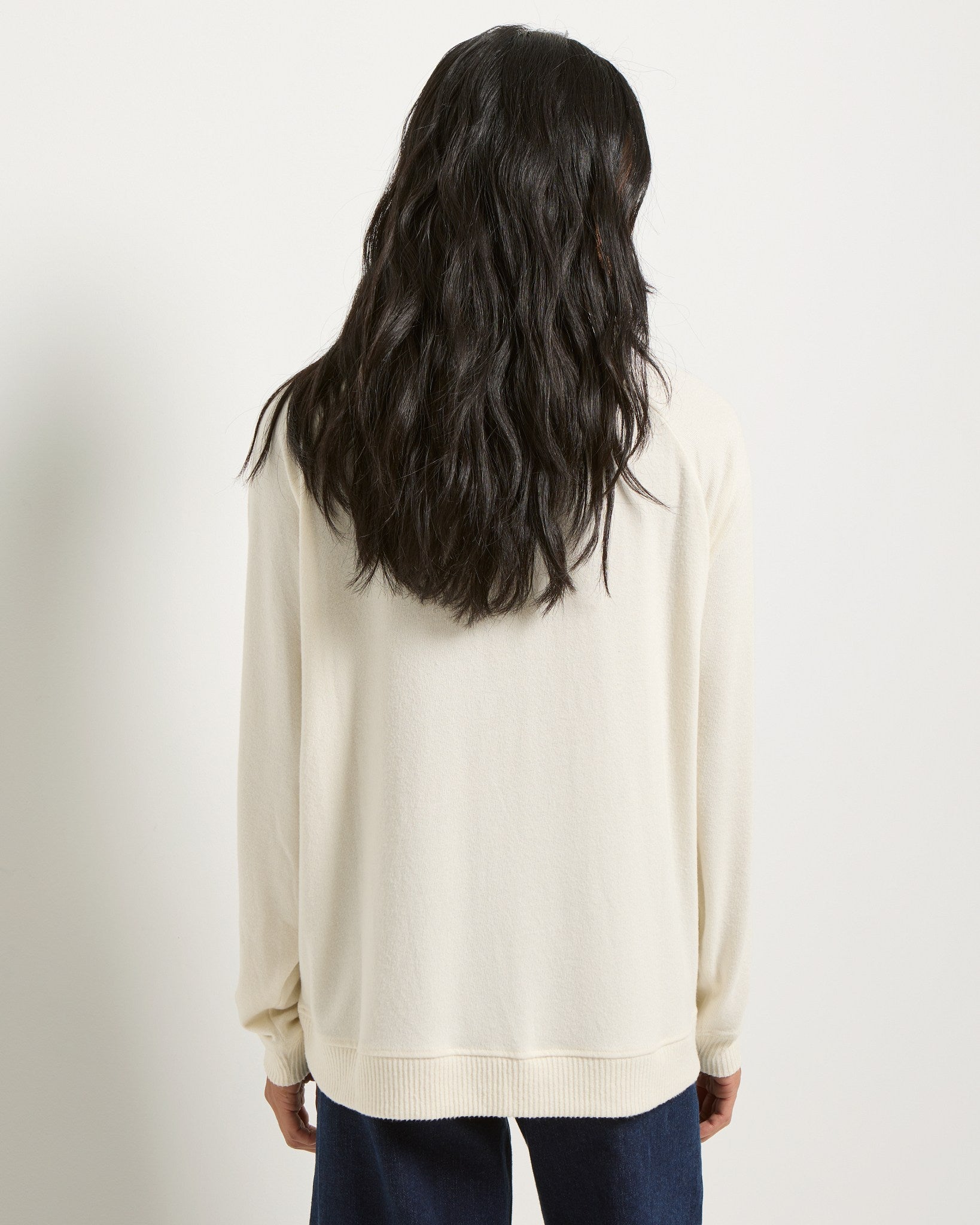 Cream $|& SEAS Shoreline Up To Snow Good Hacci Graphic Crew - SOF Back