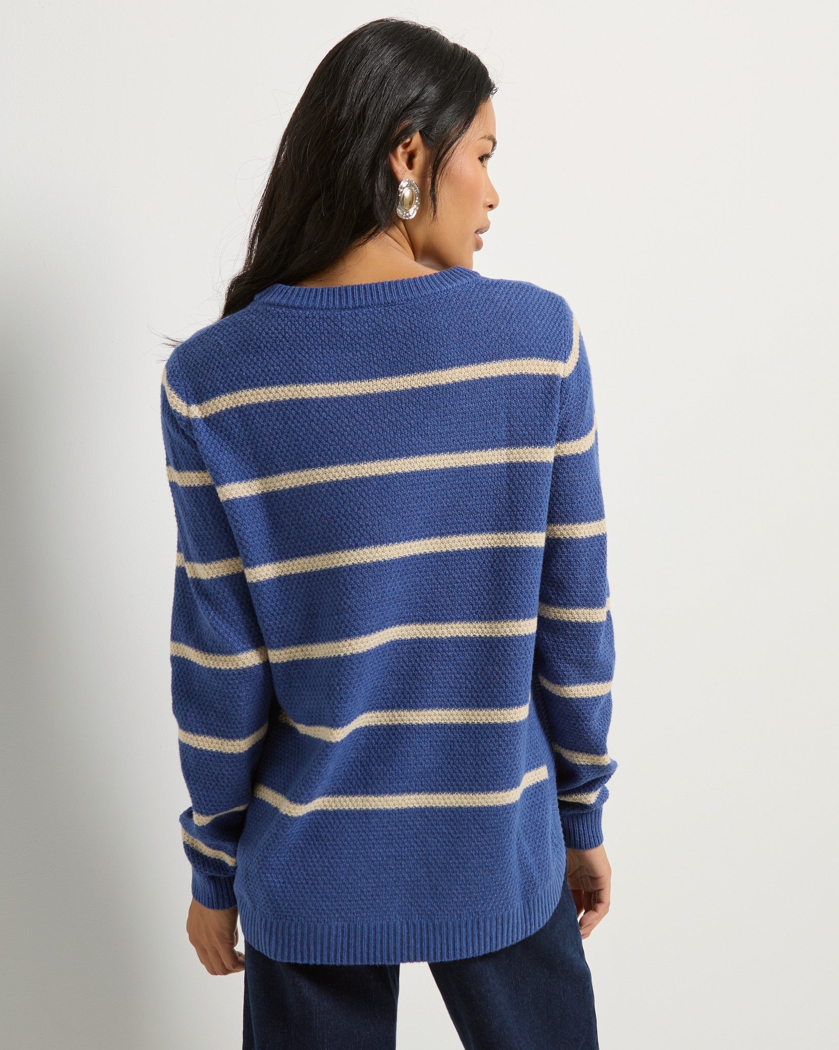 Indigo Haze $|& SEAS Solar Striped Sweater - SOF Back