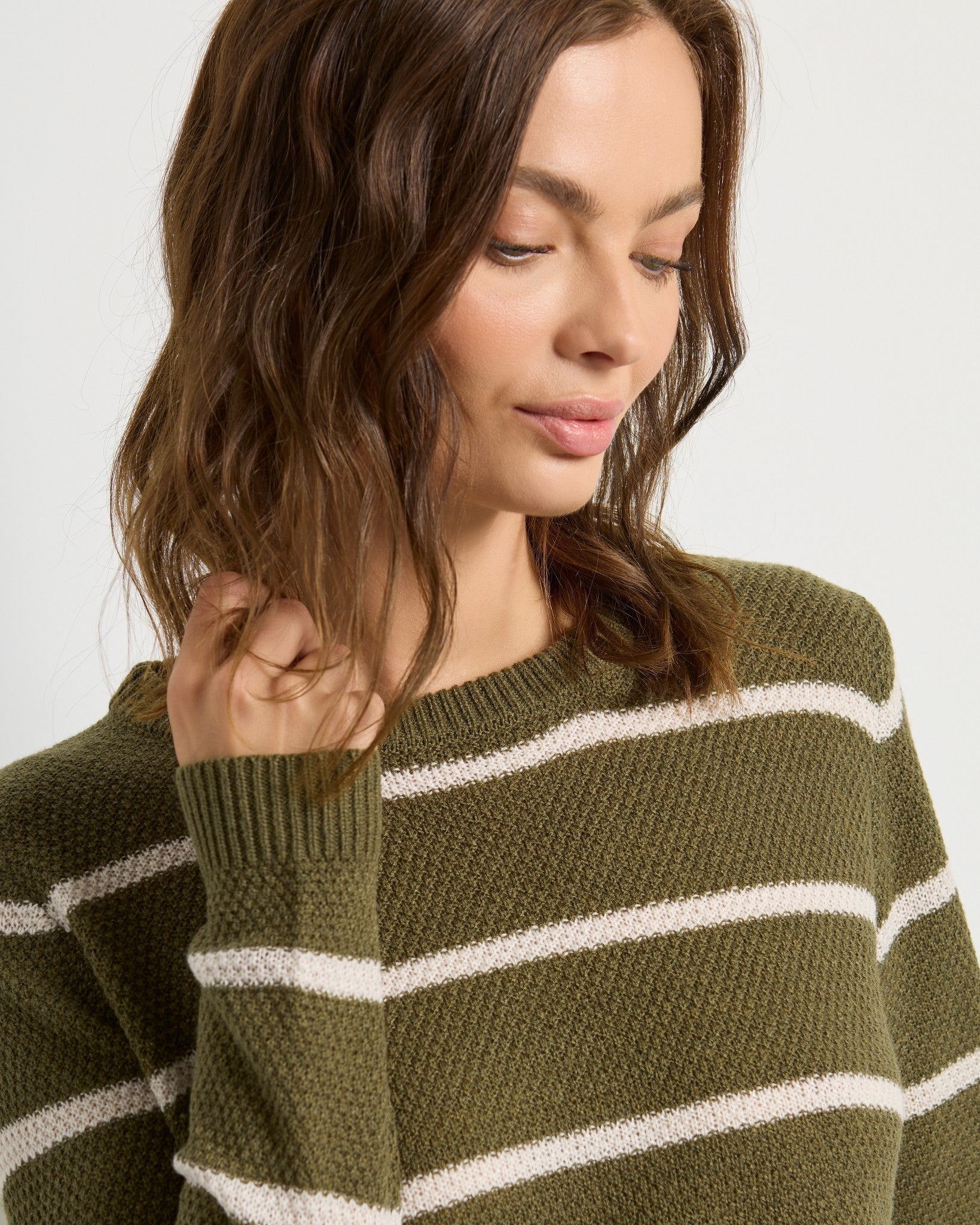 Kelp $|& SEAS Solar Striped Sweater - SOF Full Front