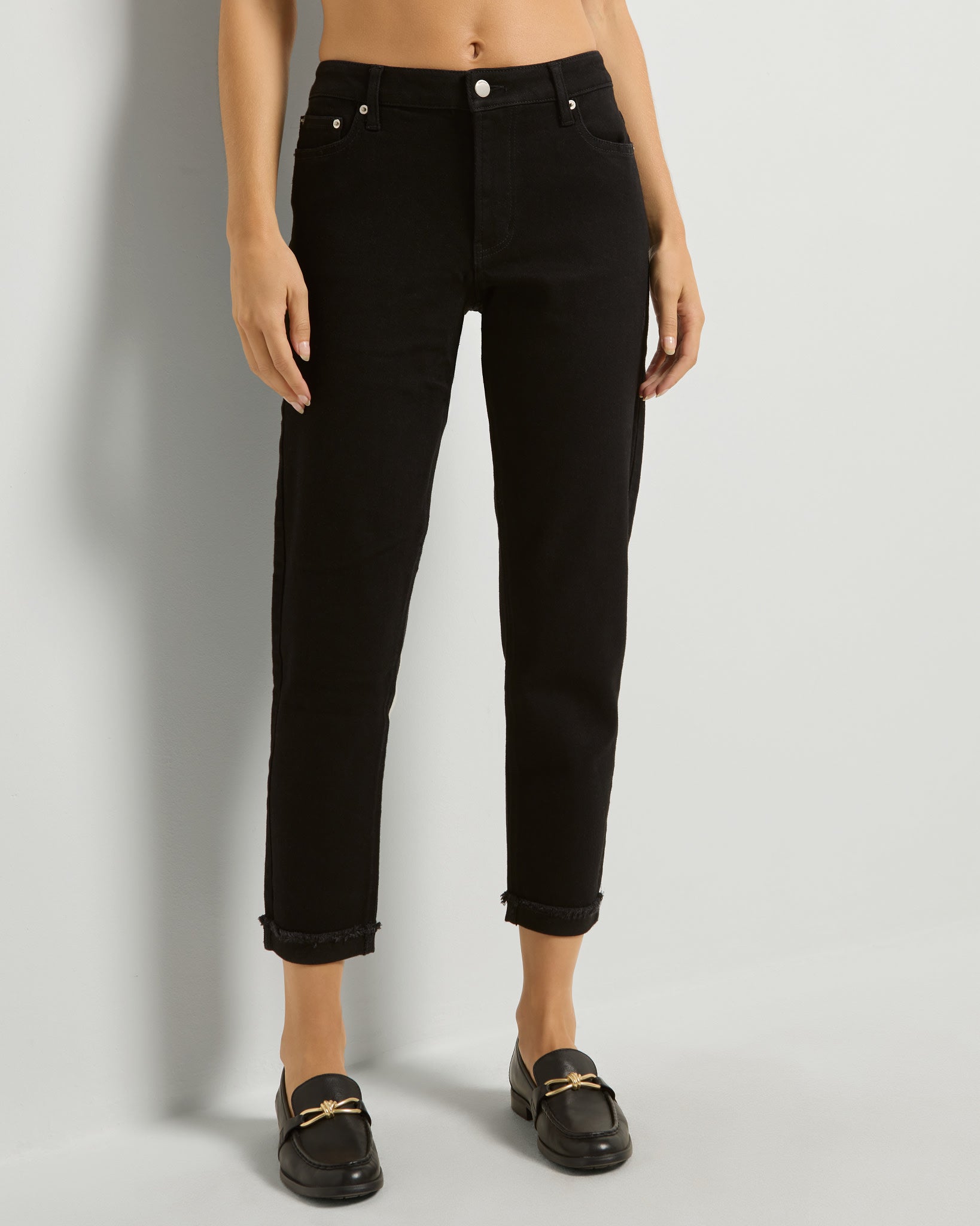 Black $|& SEAS Taurus Cuffed Skinny Jean - SOF Front