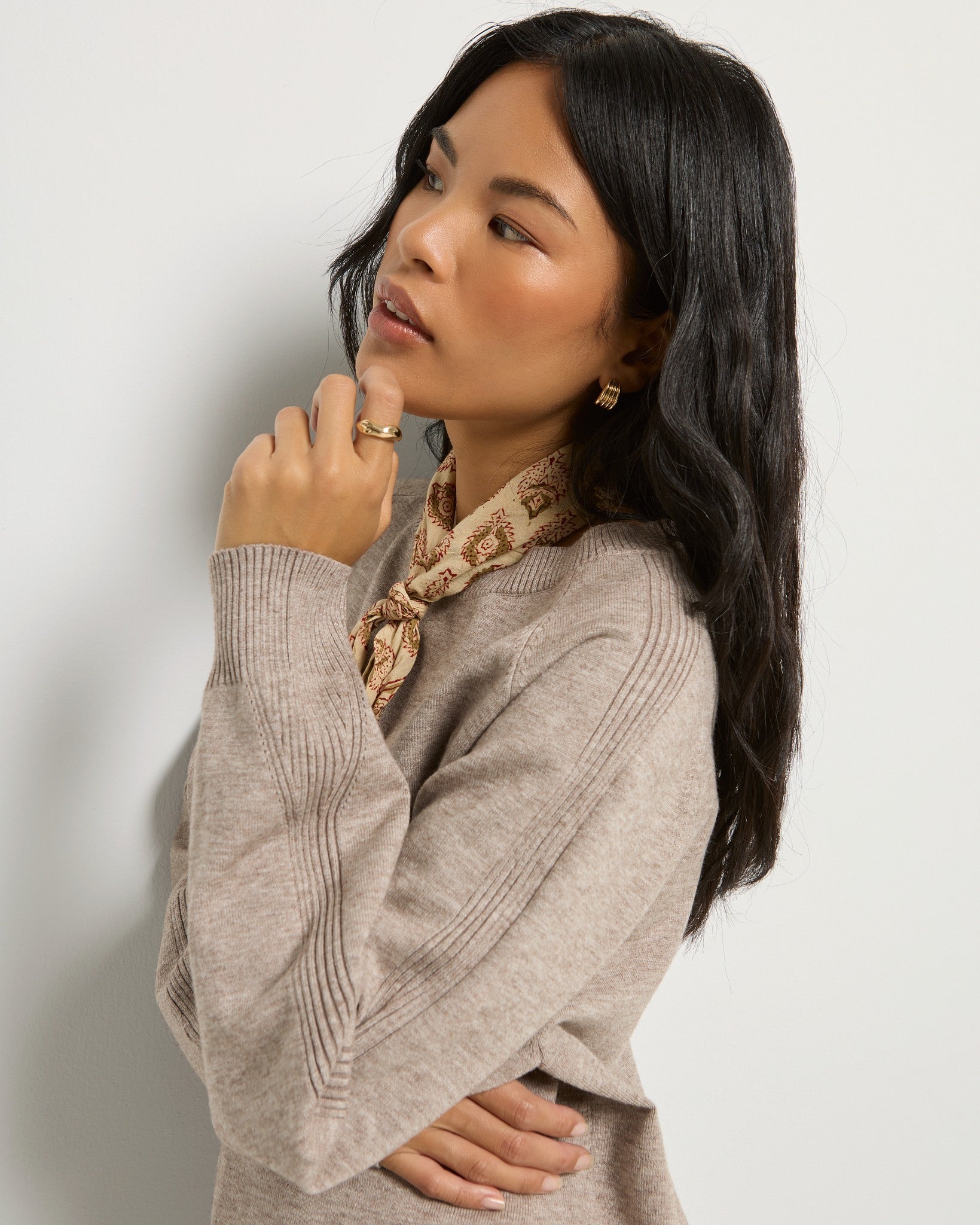 Heather Sandbar $|& SEAS Harmony Tunic Sweater - SOF Full Front