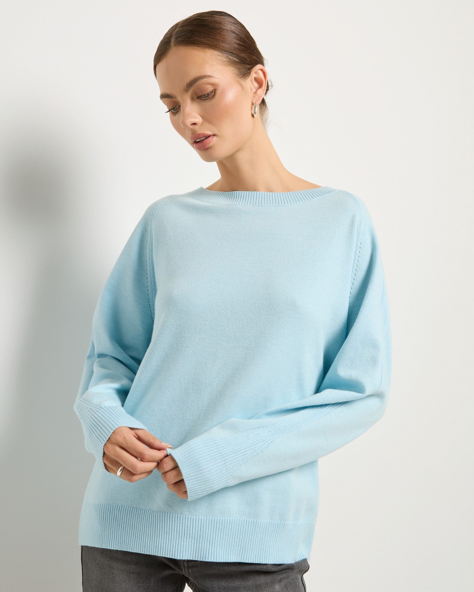 Heather Ice $|& SEAS Harmony Tunic Sweater - VOF Side