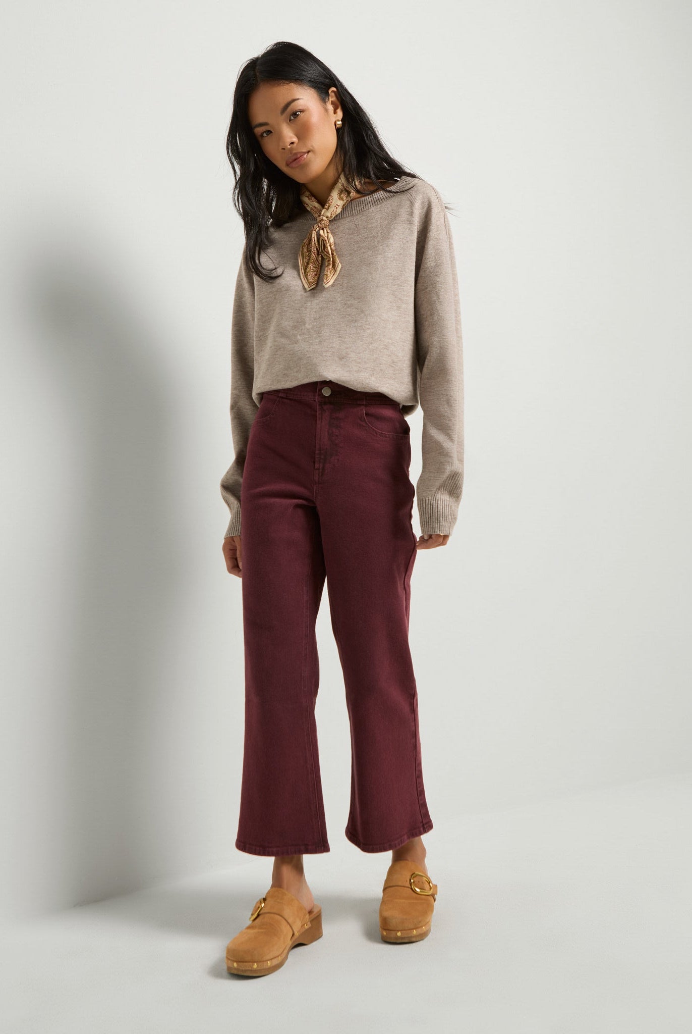 Black Cherry $|& SEAS Rhys Kick Flare Colored Jean - UGC On Fig