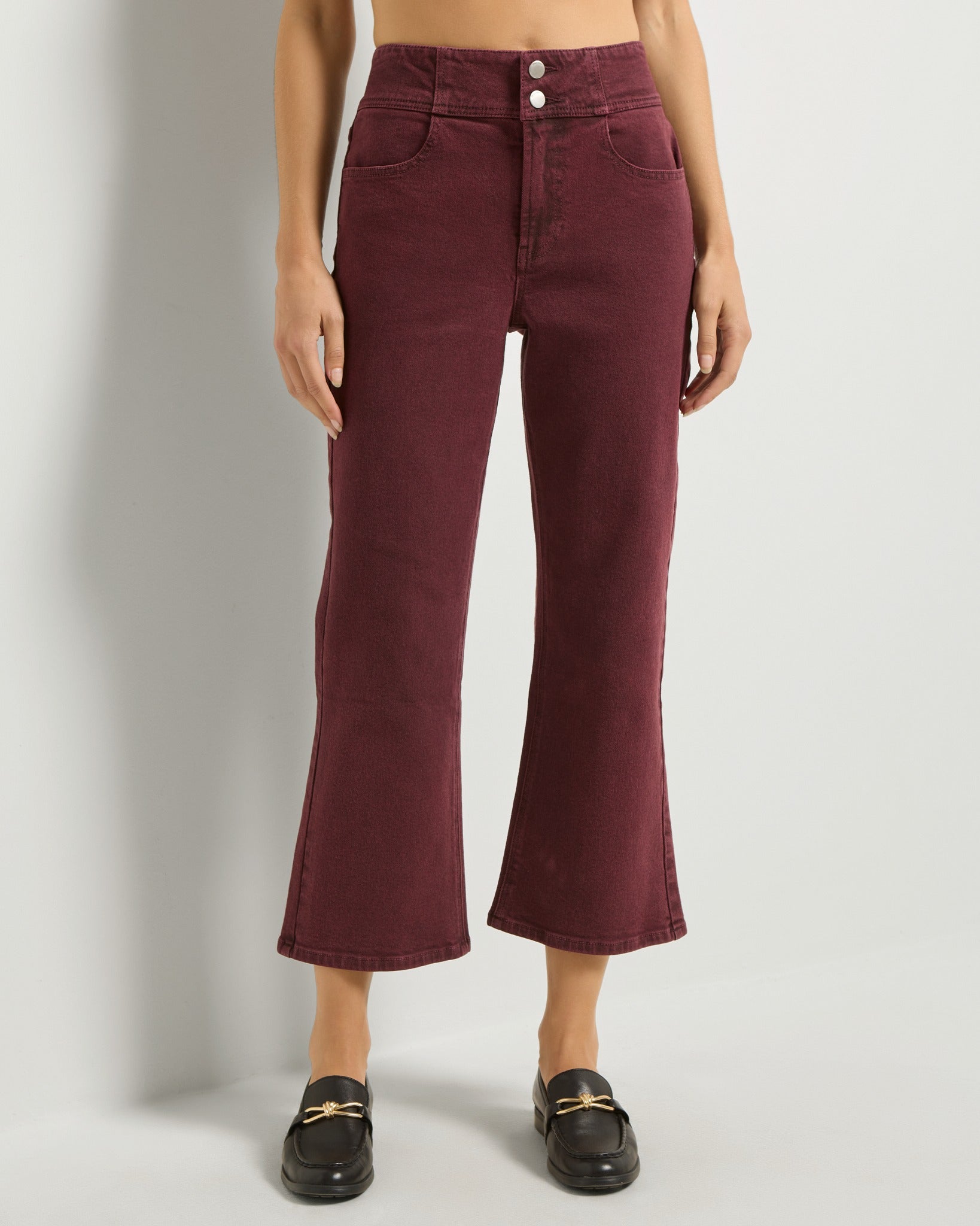 Black Cherry $|& SEAS Rhys Kick Flare Colored Jean - SOF Front