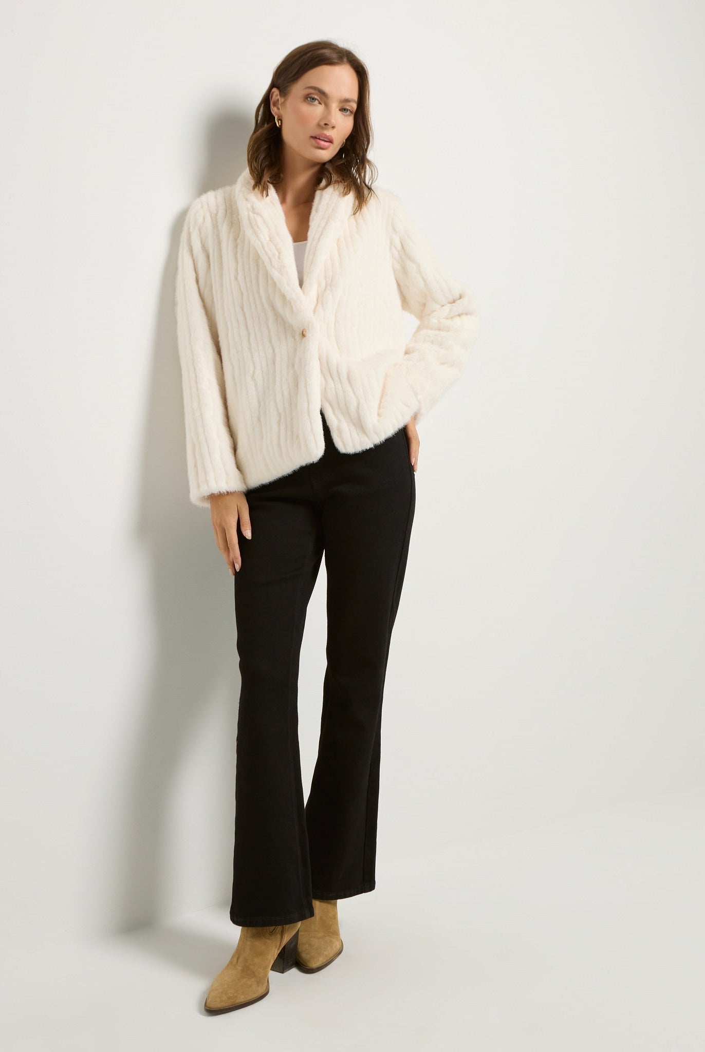 Ivory $|& SEAS Luna Faux Fur Jacket - UGC On Fig