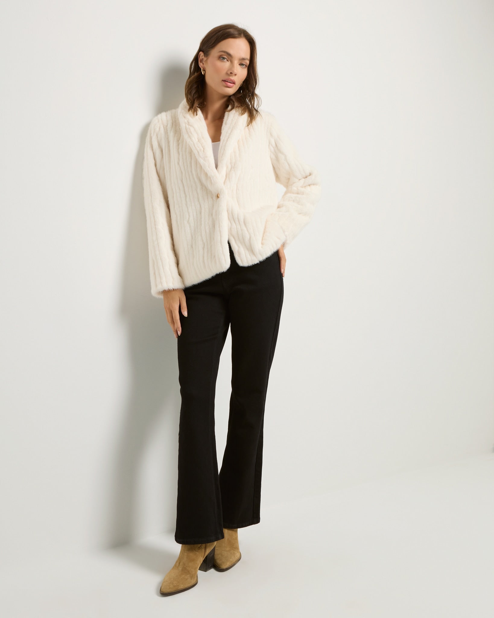 Ivory $|& SEAS Luna Faux Fur Jacket - UGC On Fig