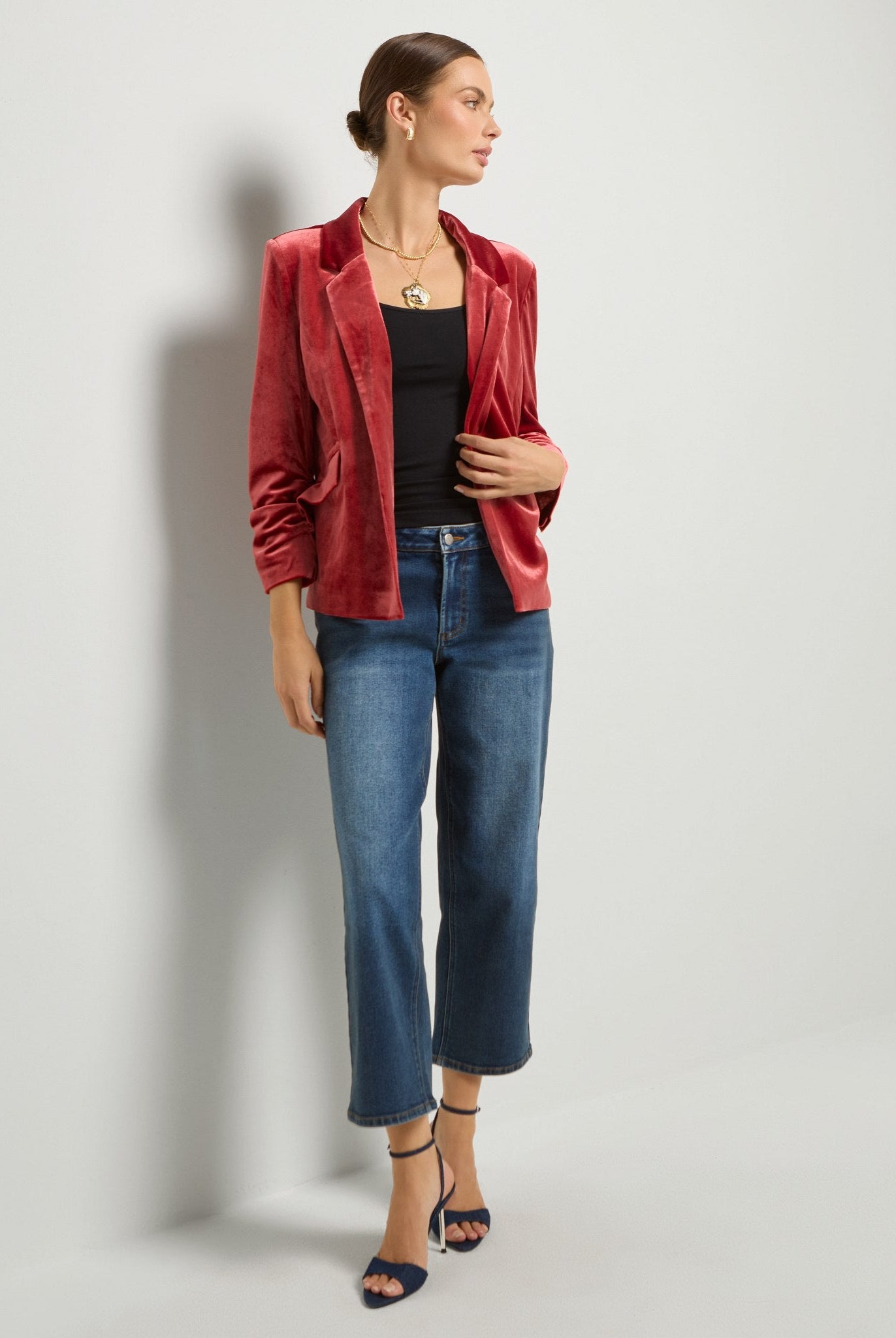 Maple $|& SEAS Aries Ruched Sleeve Blazer - UGC On Fig