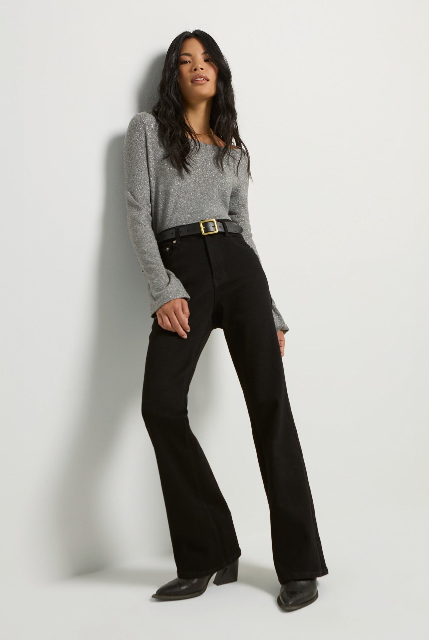 Heather Grey $|& SEAS Eden Boat Neck Top - UGC On Fig