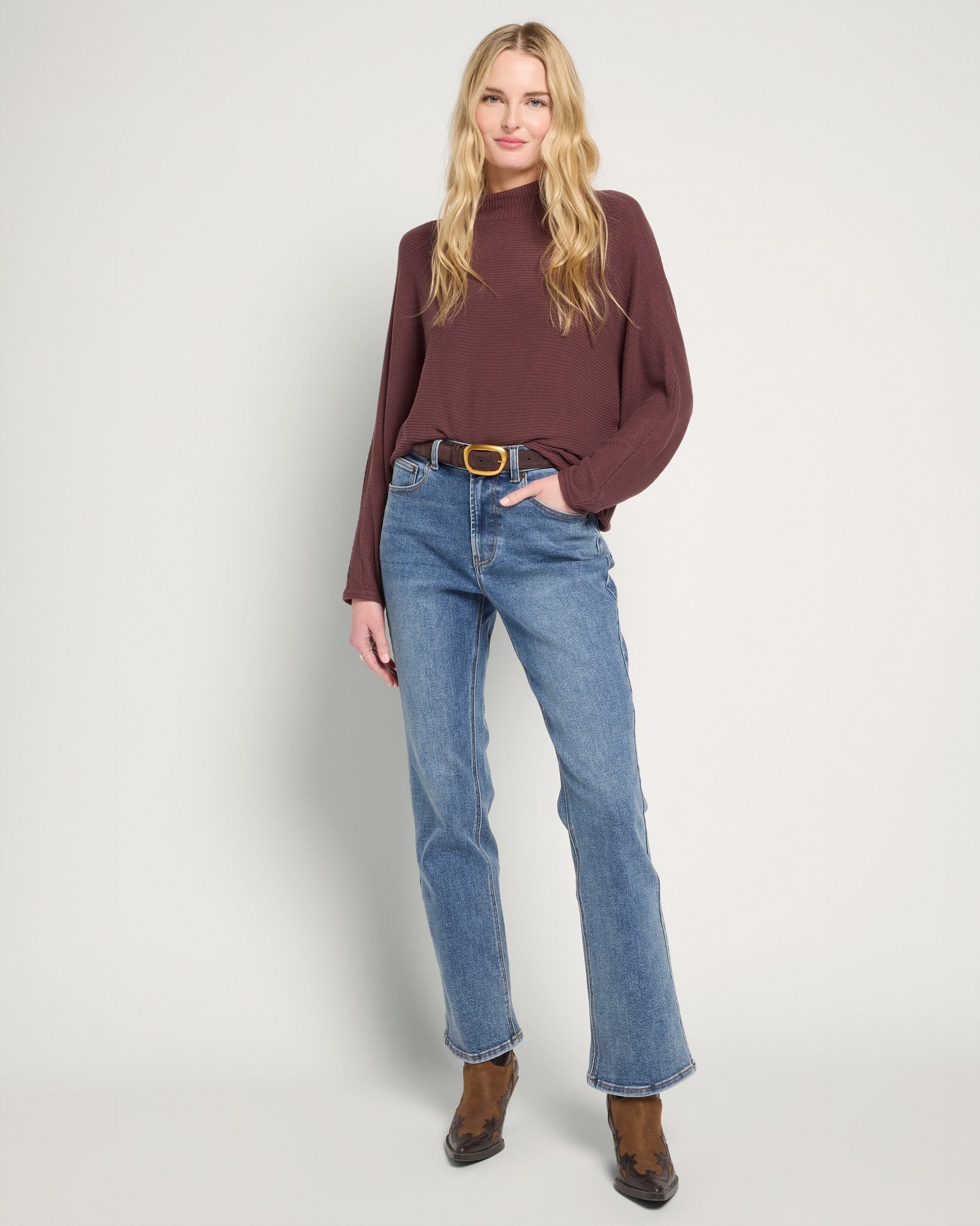 Espresso $|& SEAS Sandy Turtleneck Dolman Top - UGC On Fig